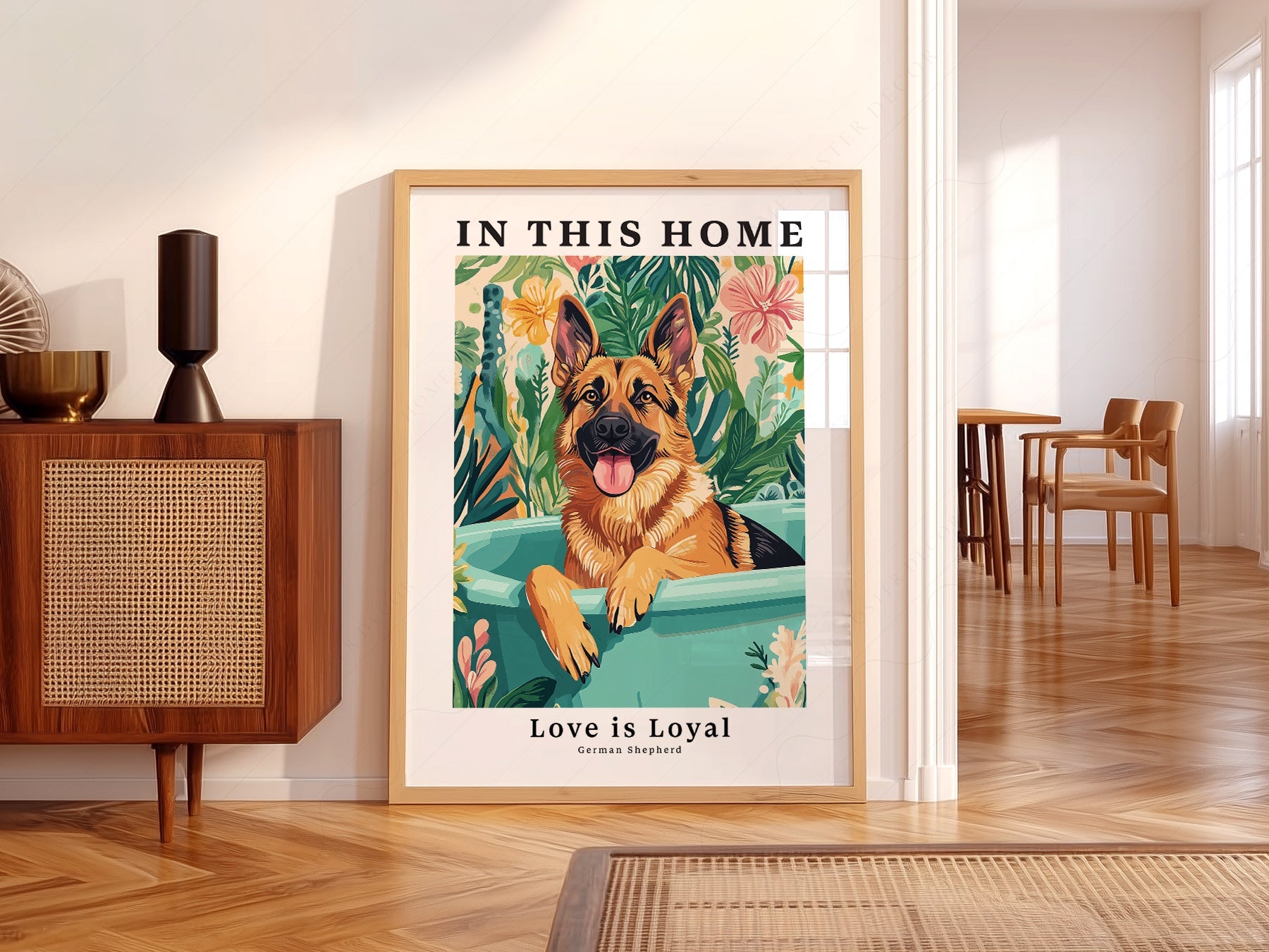 German Shepherd Dog Art Print – In This Home Love is Loyal Poster