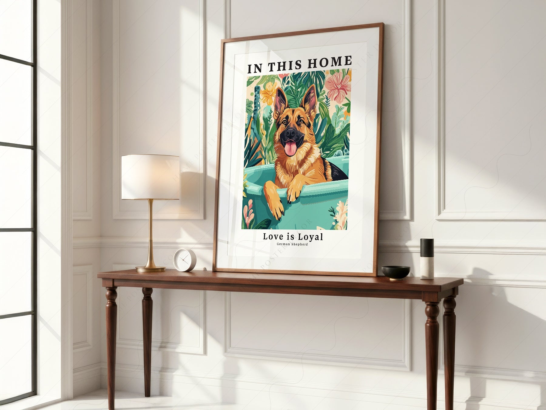 German Shepherd Dog Art Print – In This Home Love is Loyal Poster