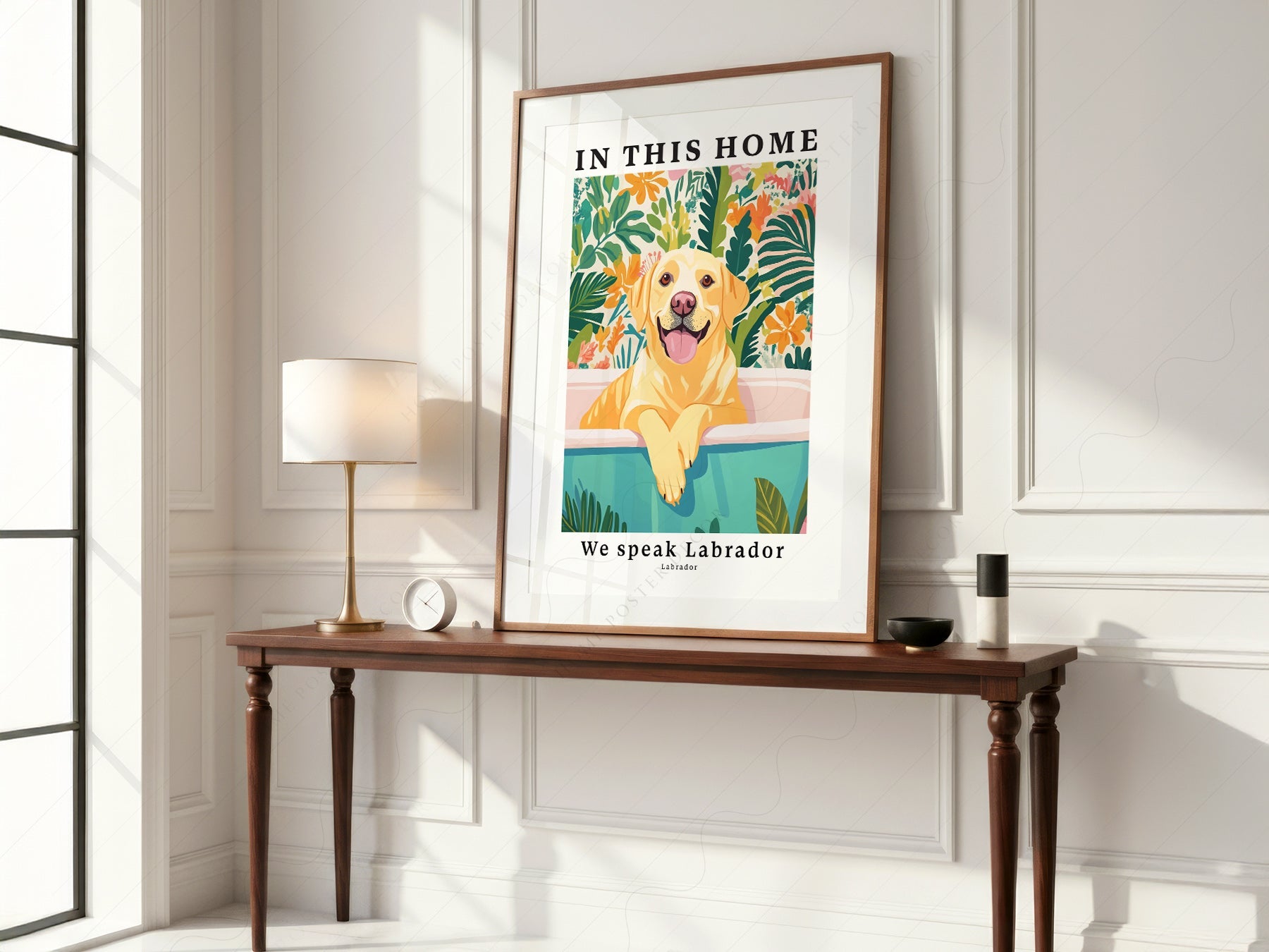 Labrador Dog Art Print – In This Home We Speak Labrador Wall Poster
