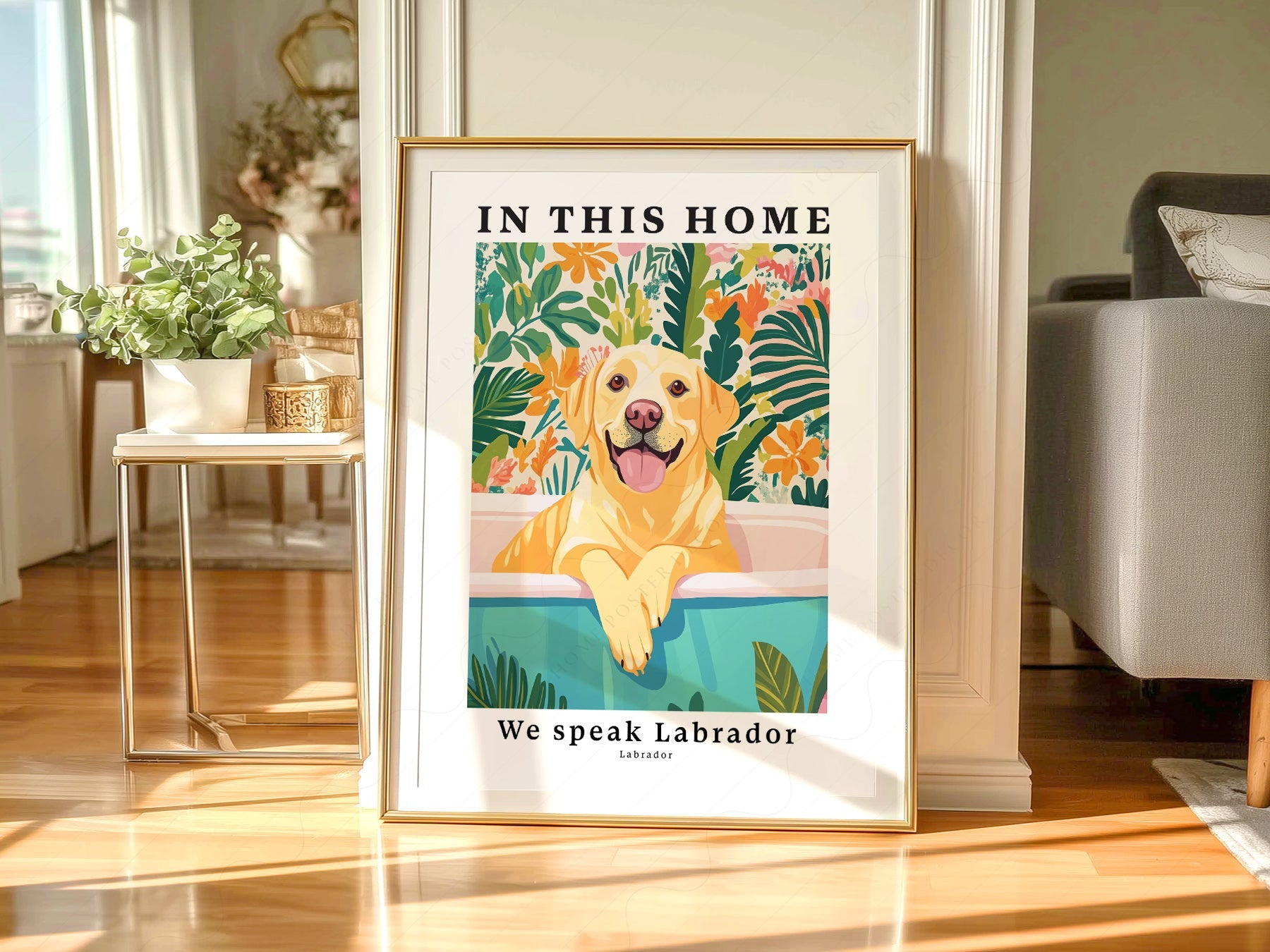 Labrador Dog Art Print – In This Home We Speak Labrador Wall Poster
