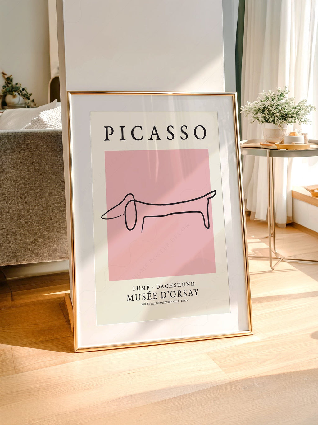 Pablo Picasso Lump Dachshund Line Art Print – Minimalist Dog Poster