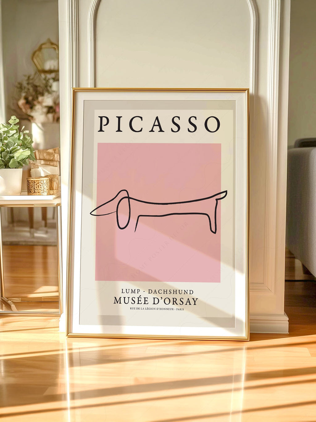 Pablo Picasso Lump Dachshund Line Art Print – Minimalist Dog Poster