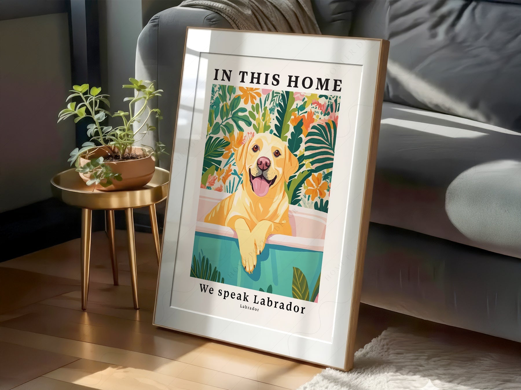 Labrador Dog Art Print – In This Home We Speak Labrador Wall Poster