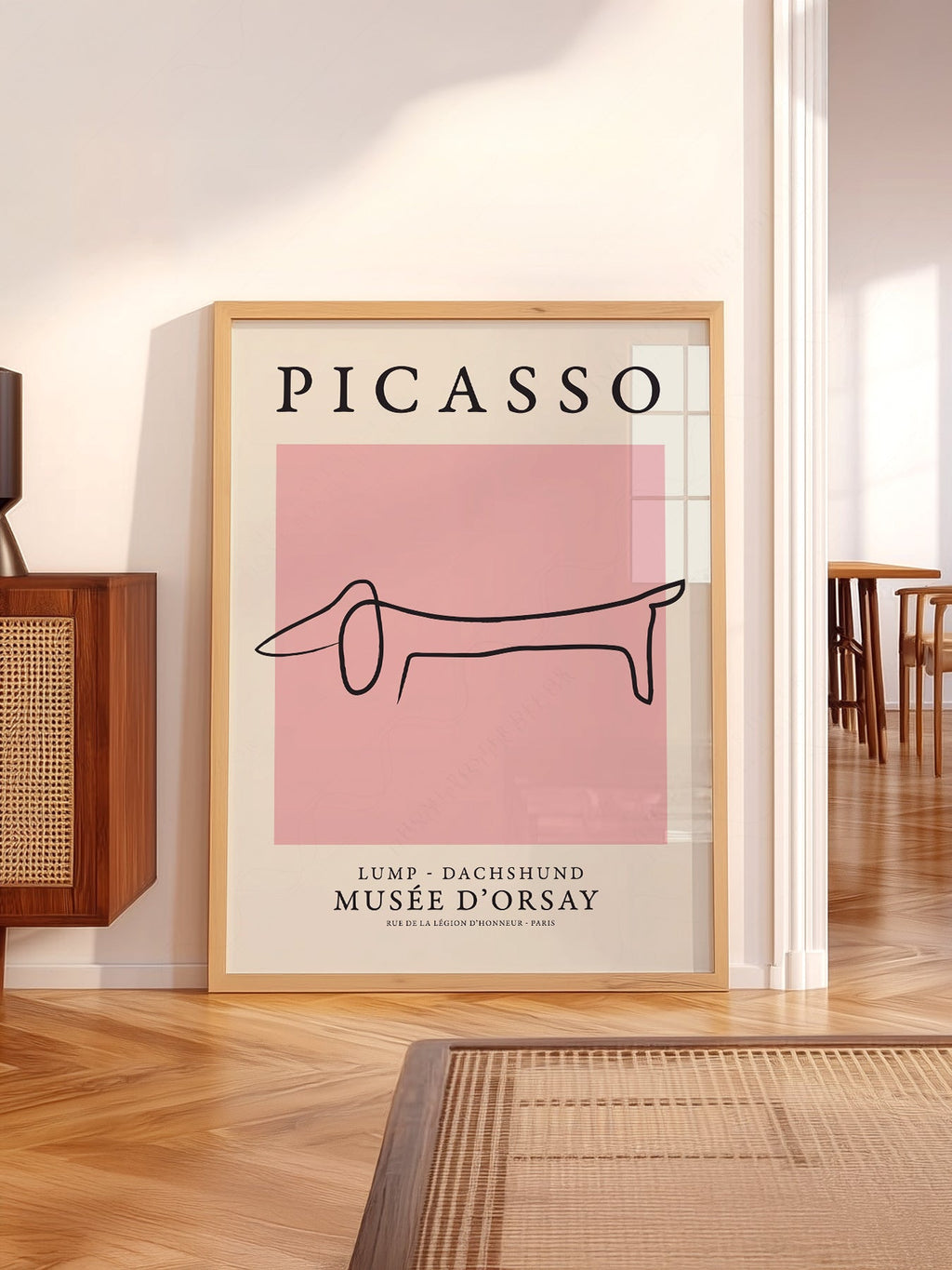 Pablo Picasso Lump Dachshund Line Art Print – Minimalist Dog Poster