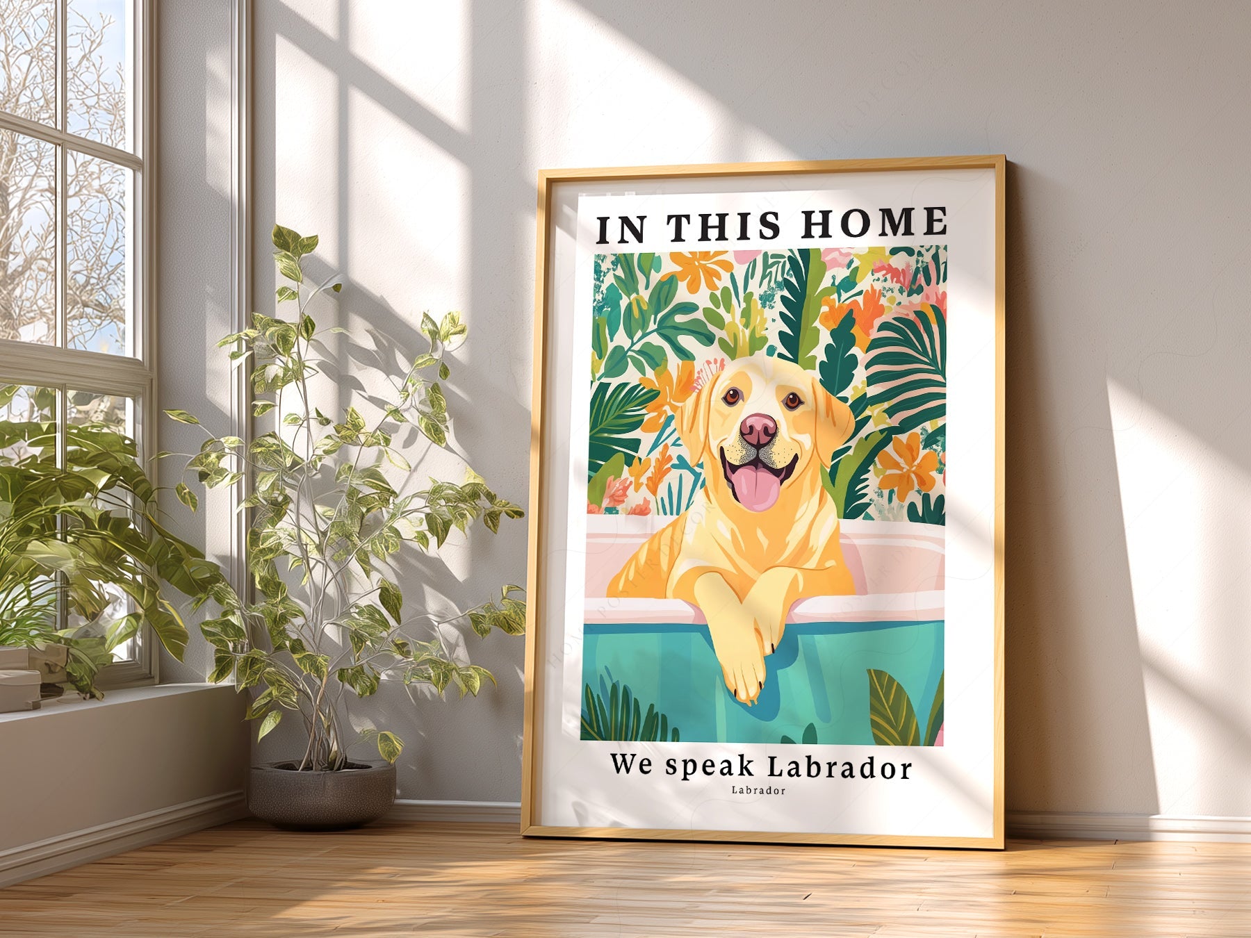 Labrador Dog Art Print – In This Home We Speak Labrador Wall Poster