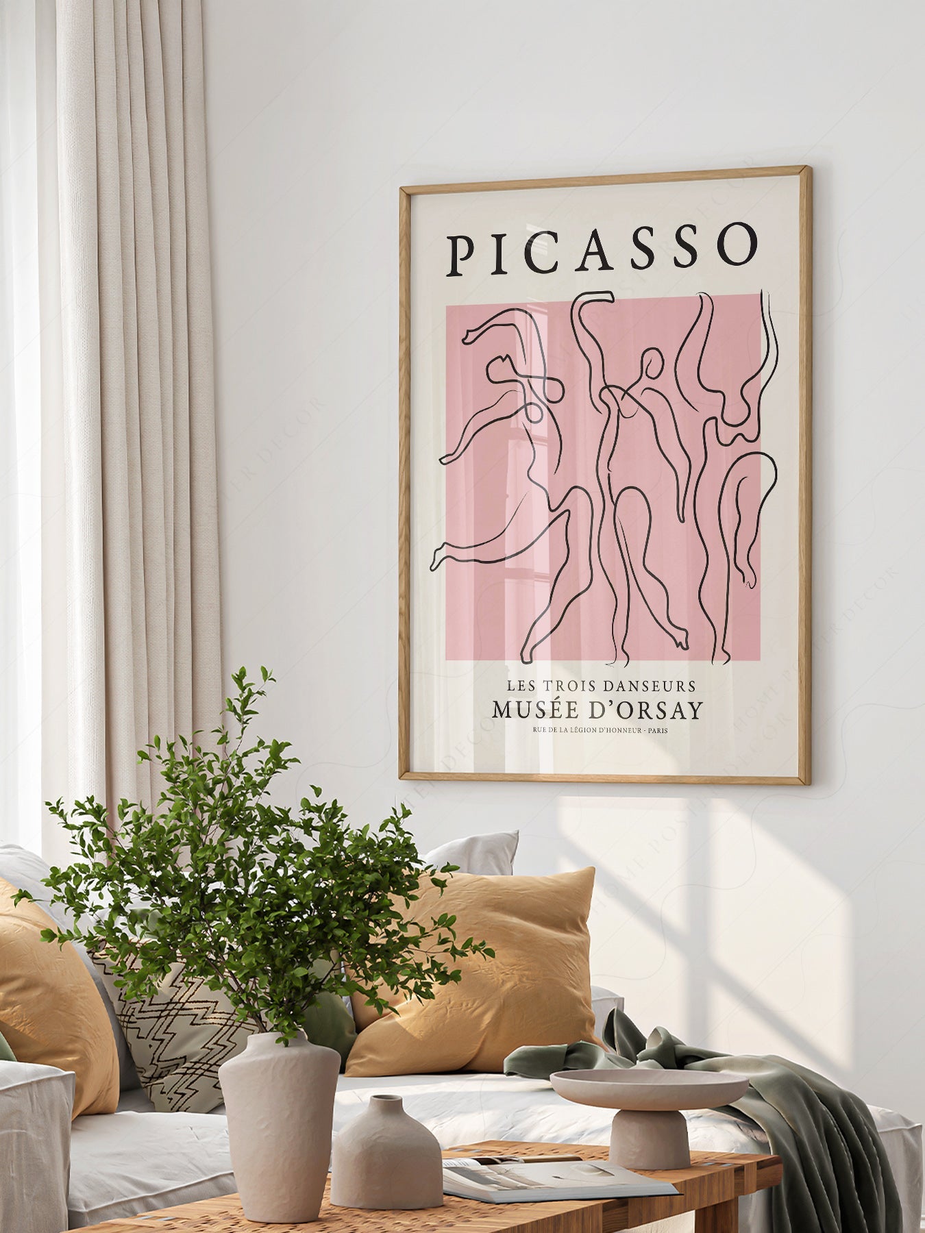 Pablo Picasso Les Trois Danseurs Art Print – Modern Line Art Poster