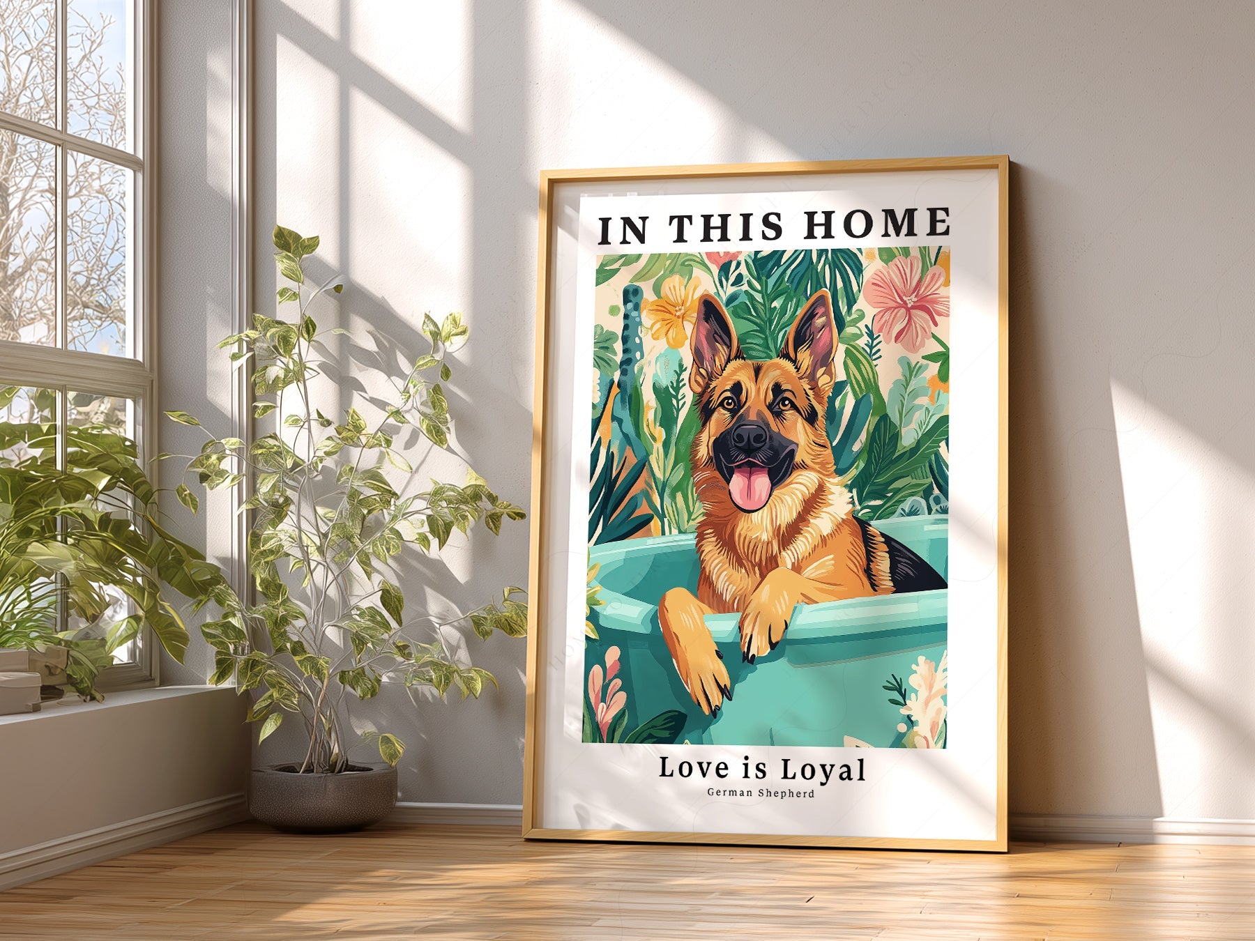 German Shepherd Dog Art Print – In This Home Love is Loyal Poster