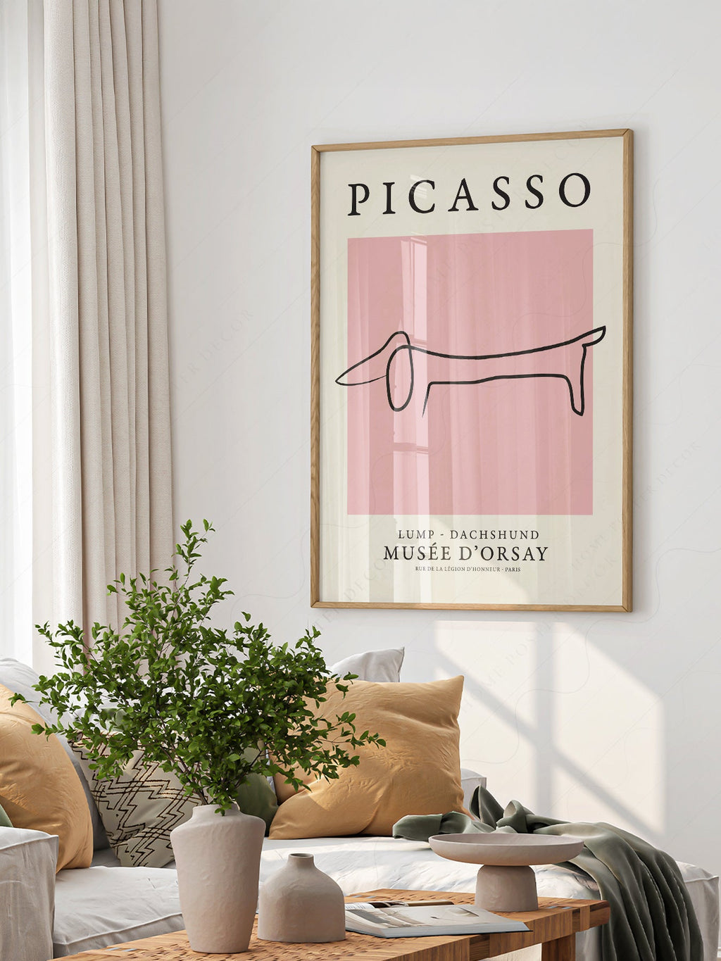 Pablo Picasso Lump Dachshund Line Art Print – Minimalist Dog Poster