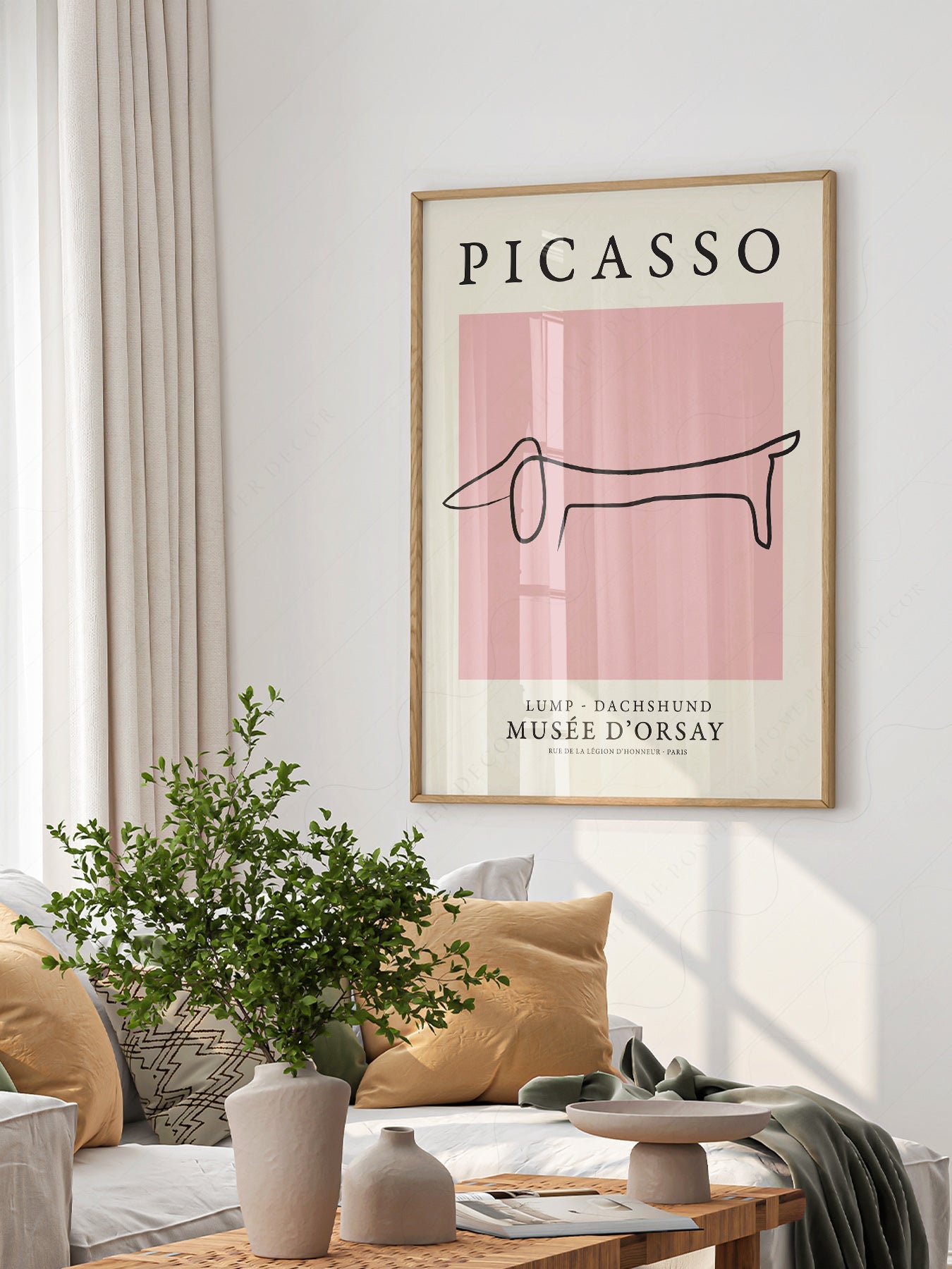 Pablo Picasso Lump Dachshund Line Art Print – Minimalist Dog Poster