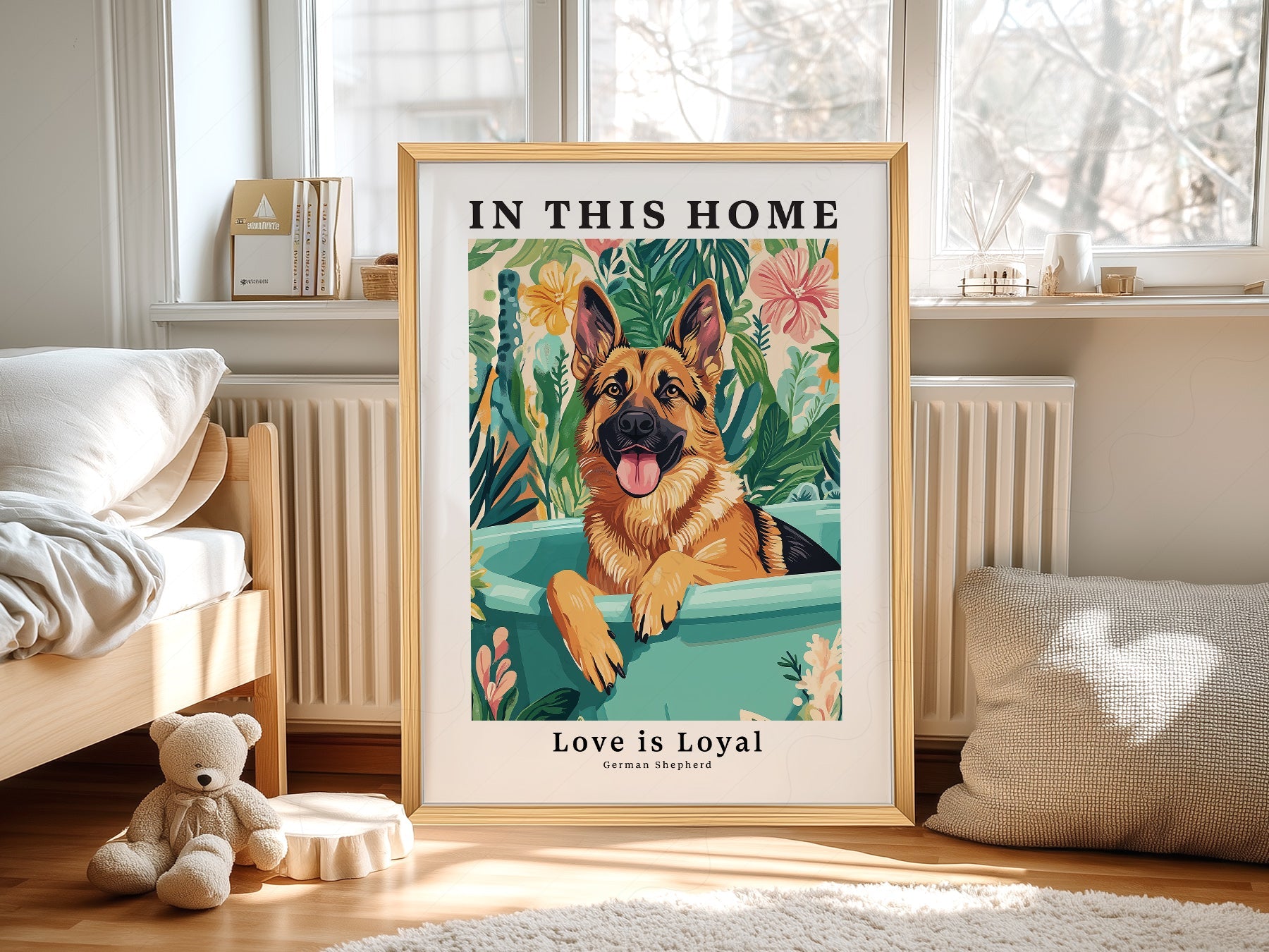 German Shepherd Dog Art Print – In This Home Love is Loyal Poster