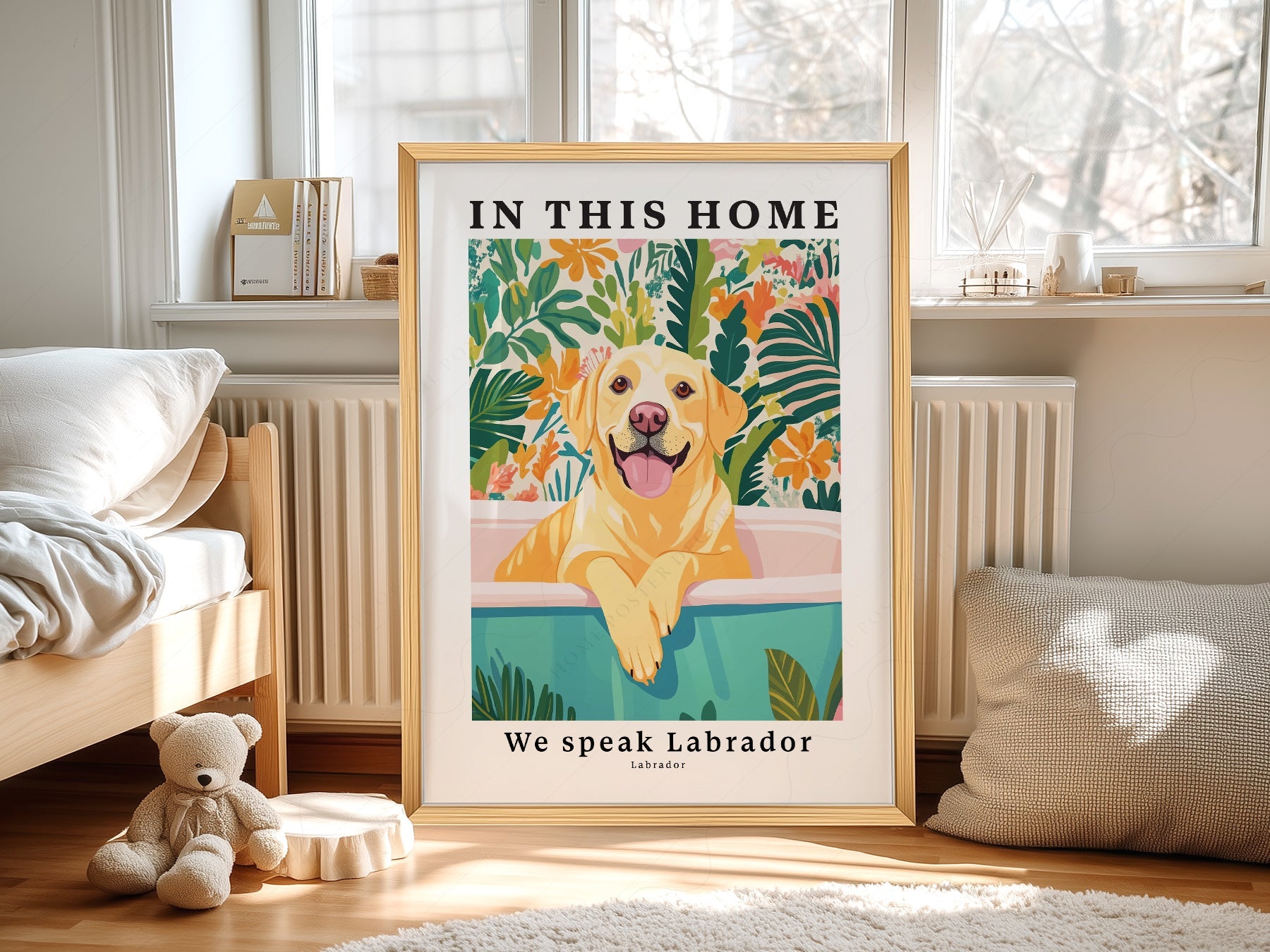 Labrador Dog Art Print – In This Home We Speak Labrador Wall Poster