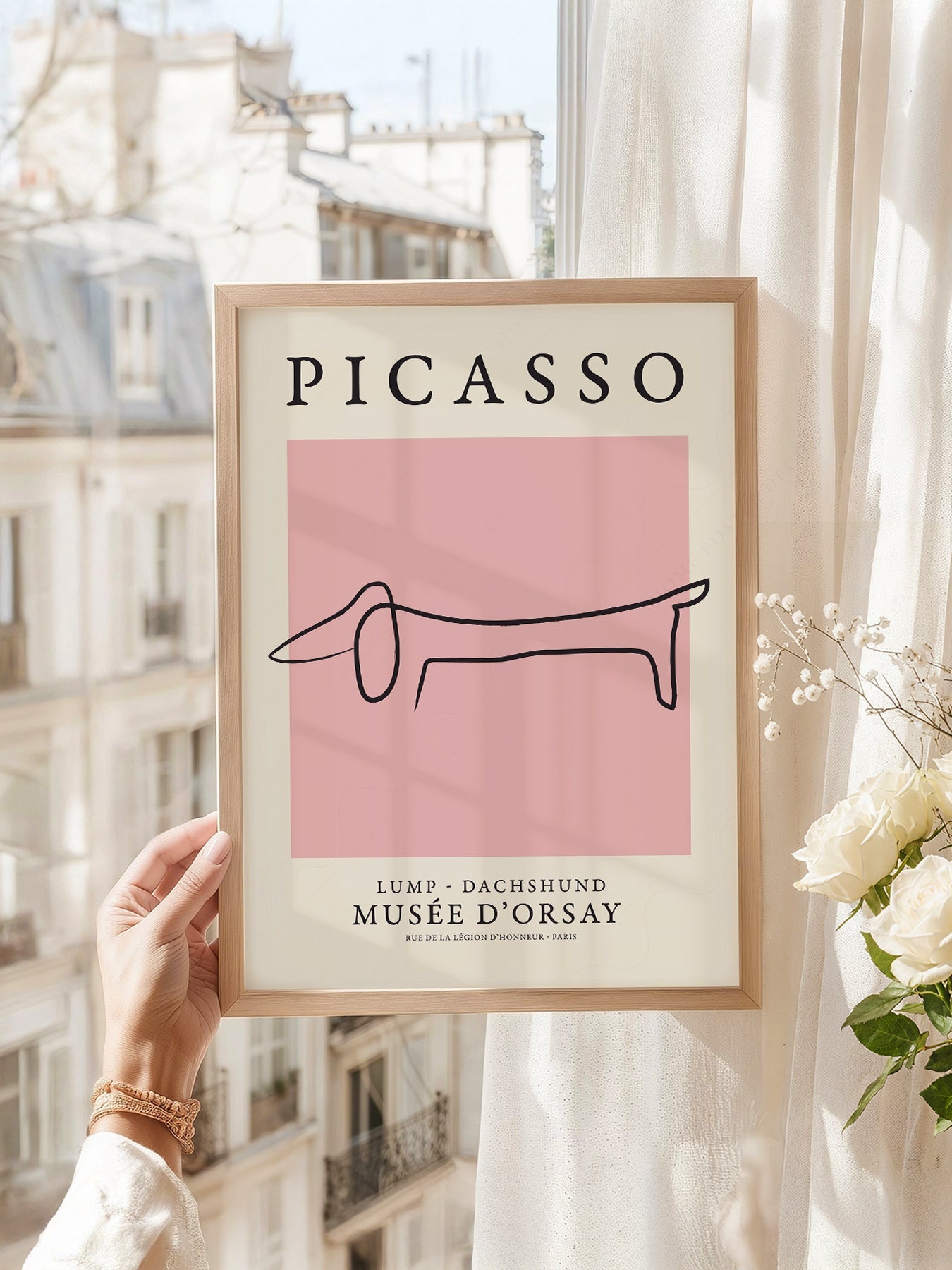 Pablo Picasso Lump Dachshund Line Art Print – Minimalist Dog Poster