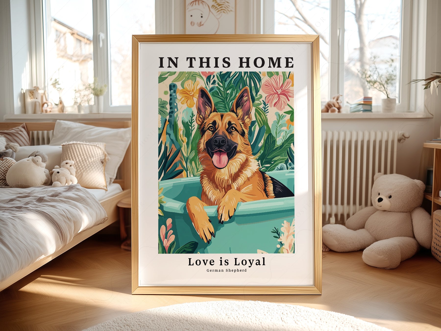 German Shepherd Dog Art Print – In This Home Love is Loyal Poster