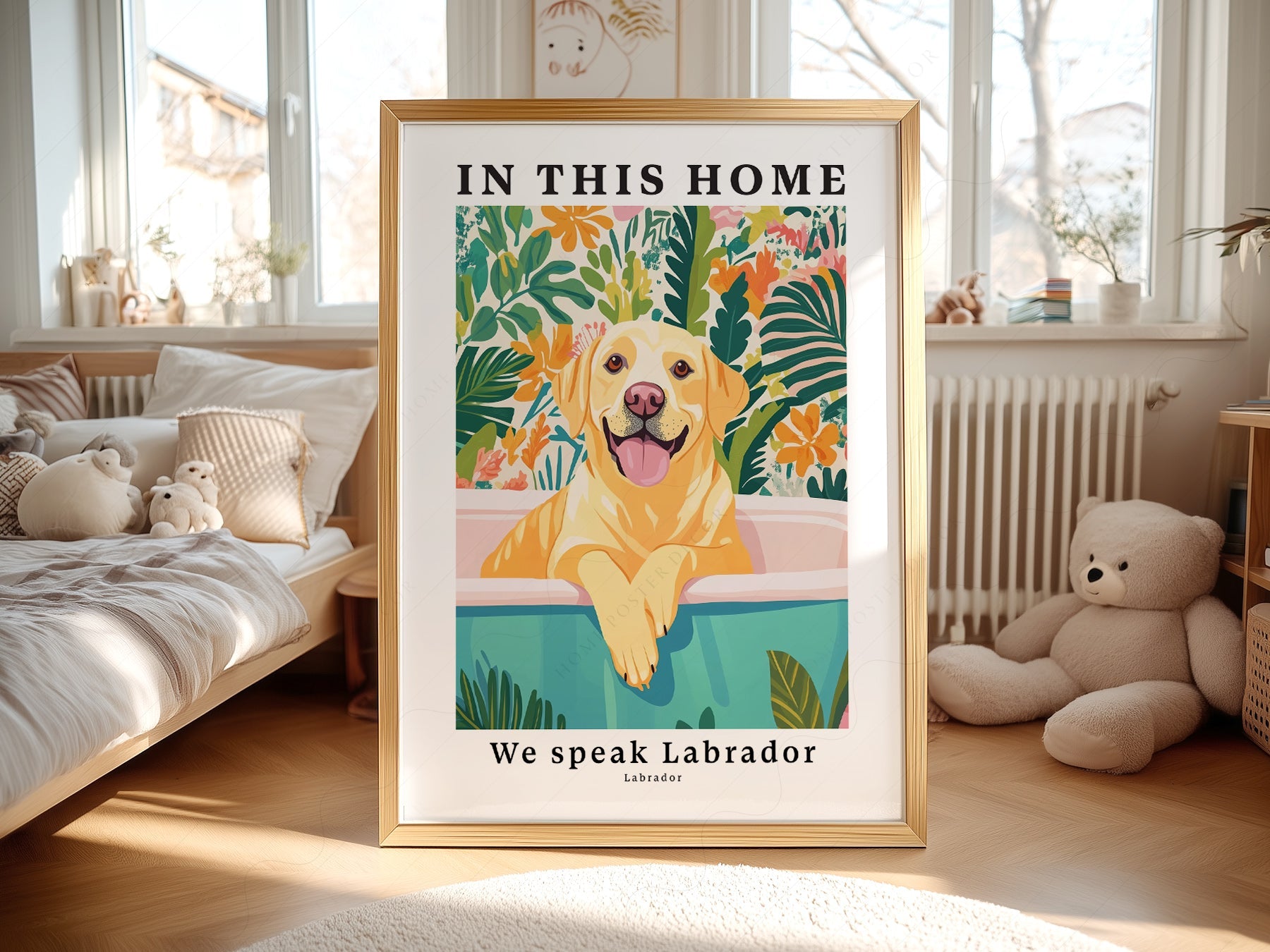 Labrador Dog Art Print – In This Home We Speak Labrador Wall Poster