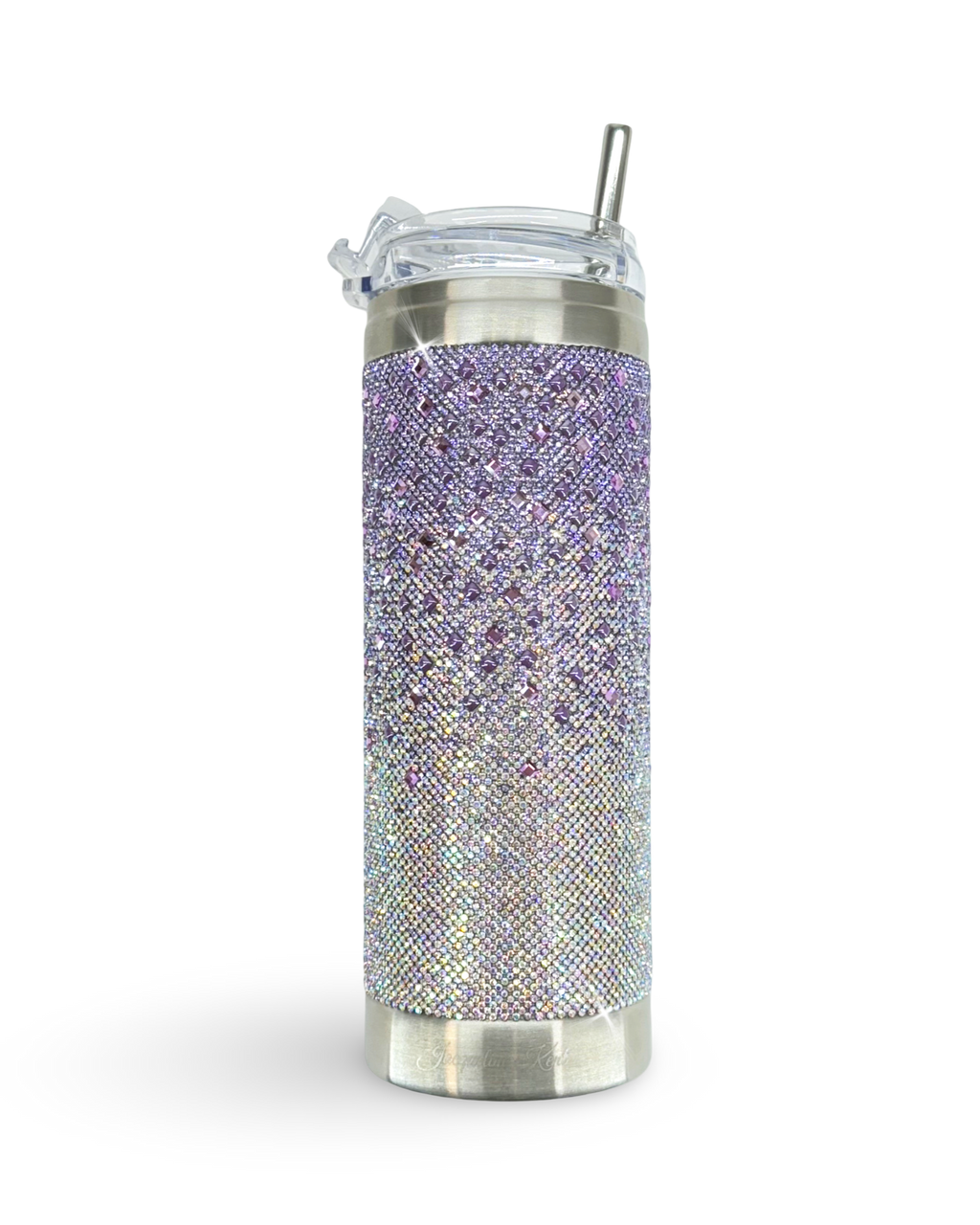 Gobelet en acier inoxydable 590 ml orné de cristaux – Lilas ombré