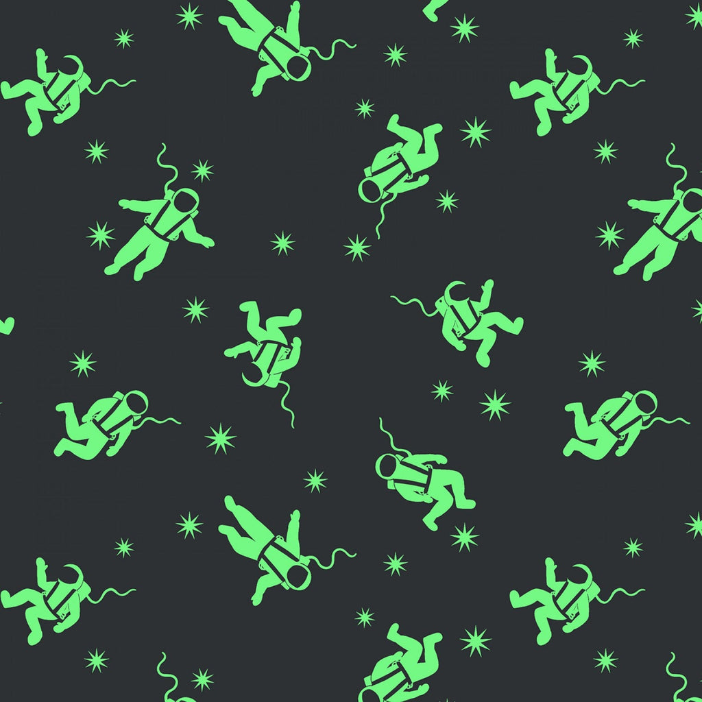 Lewis et Irène - Space Glow - Astronautes Glow sur bleu