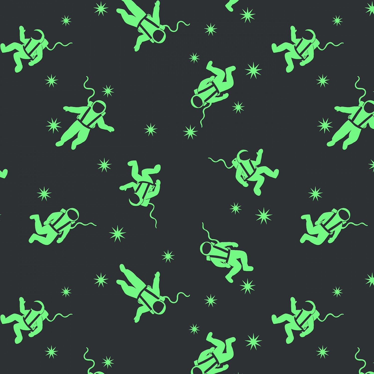 Lewis et Irène - Space Glow - Astronautes Glow sur bleu