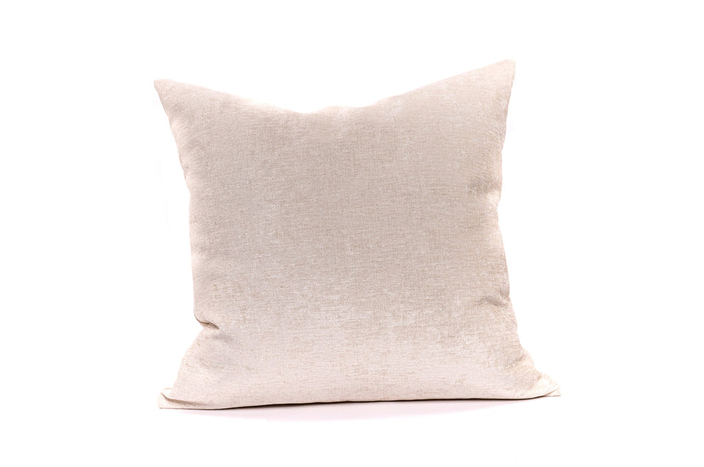 Housse de coussin en chenille ivoire