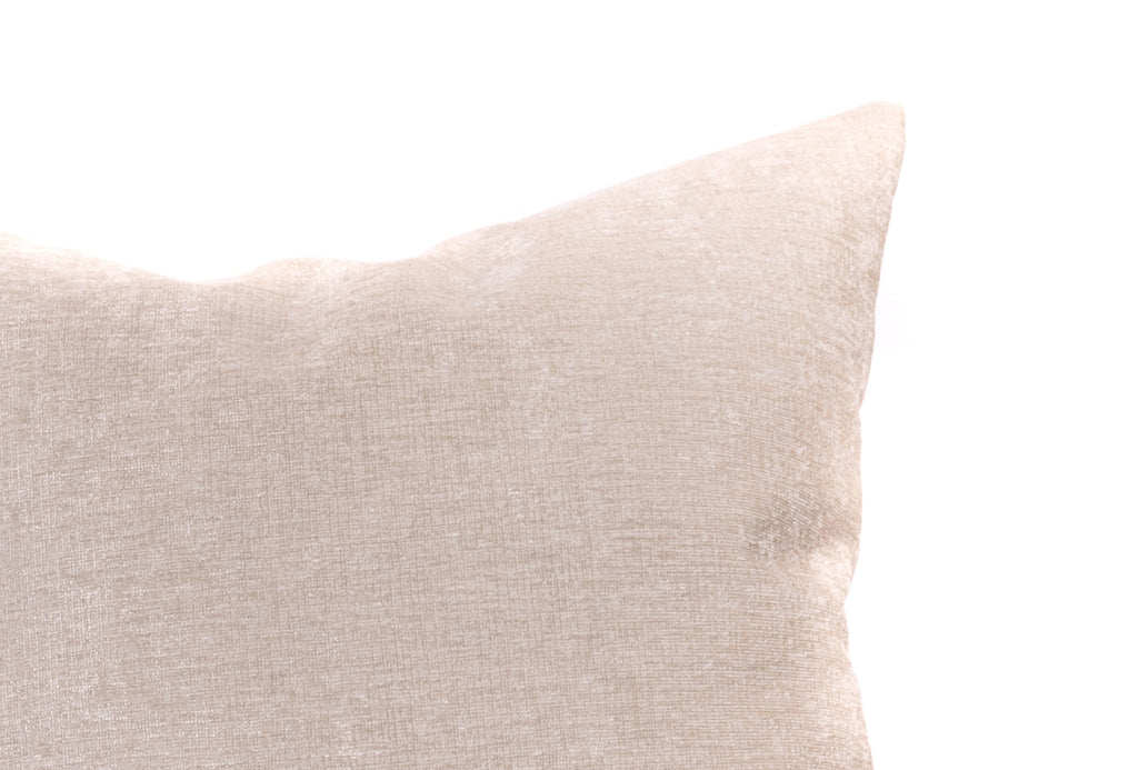 Housse de coussin en chenille ivoire