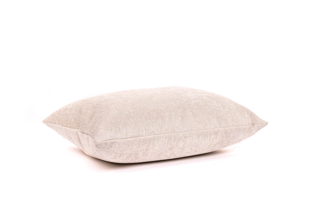 Housse de coussin en chenille ivoire