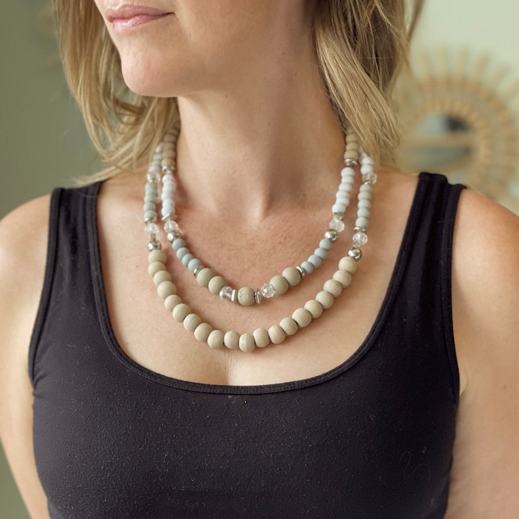 Double Strand Wooden Necklace