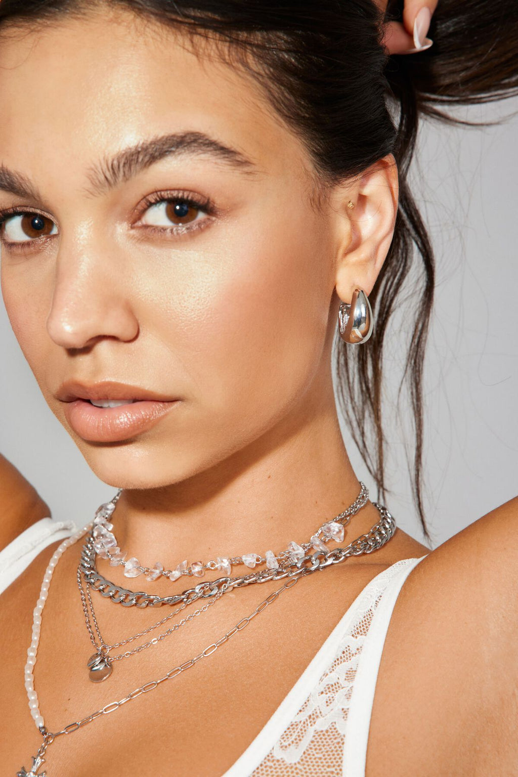 Lot de 3 boucles d'oreilles créoles texturées