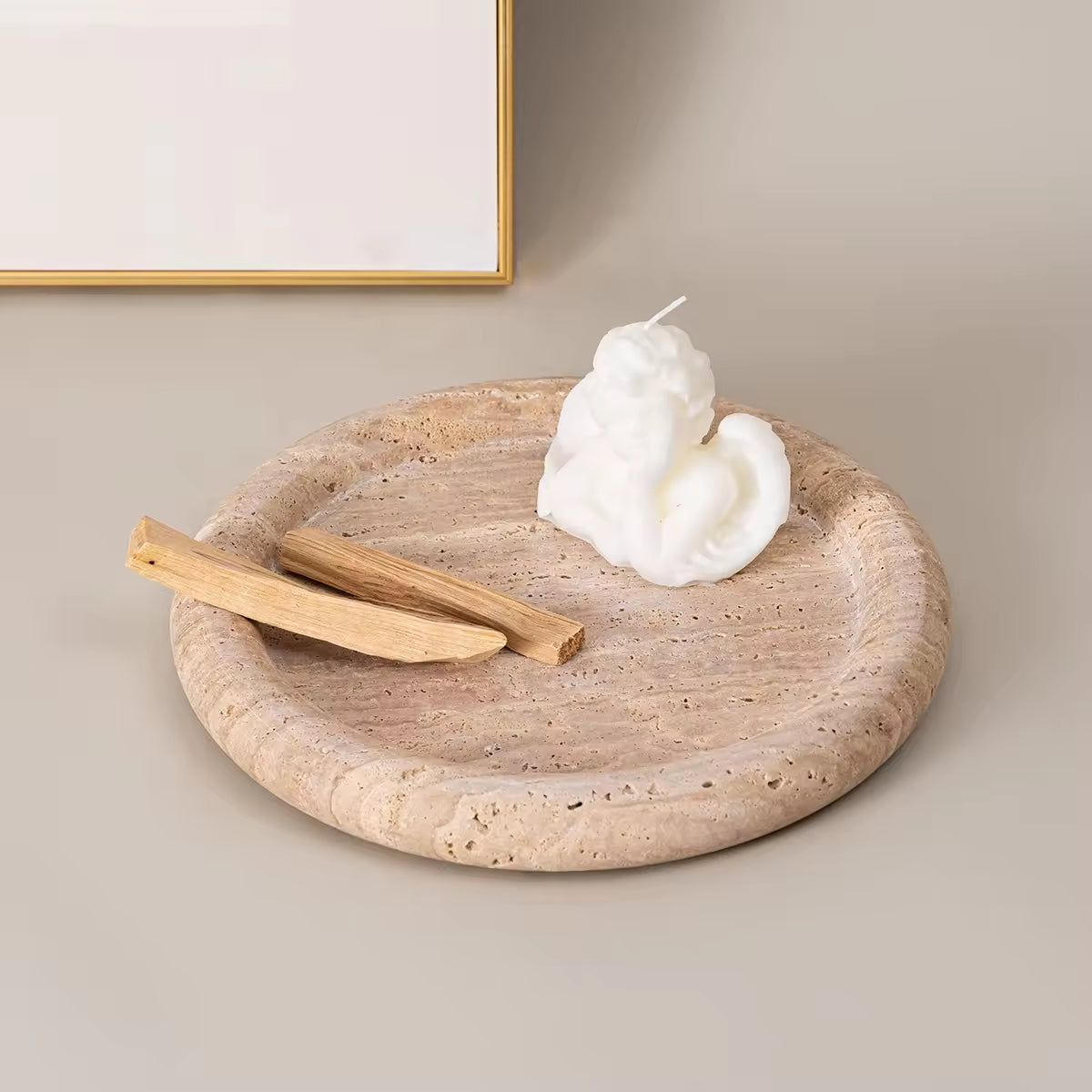 Luna Travertine Tray