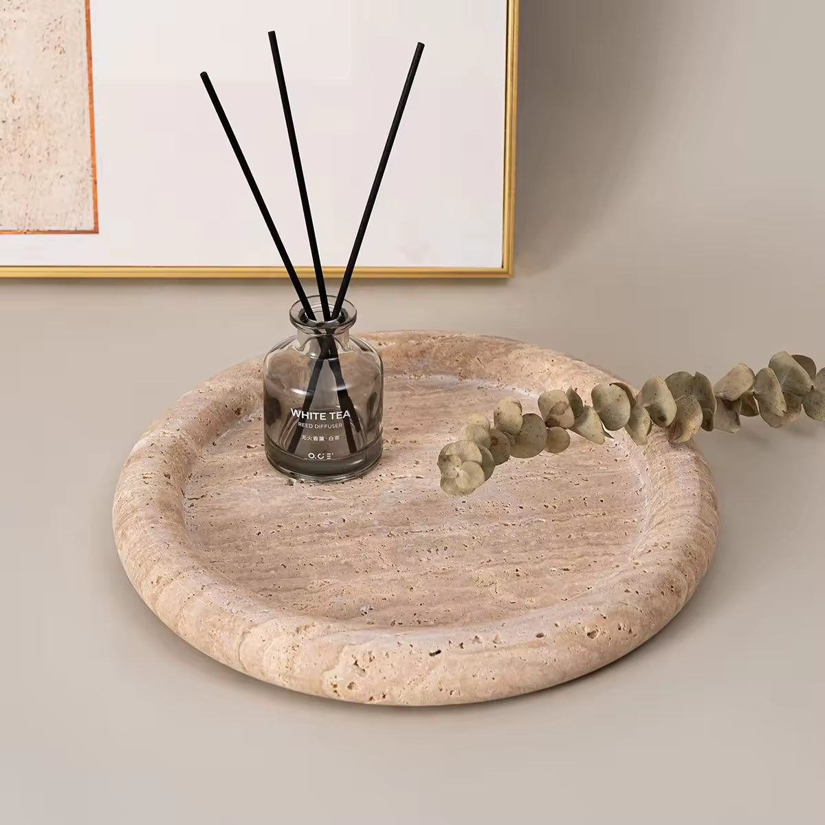 Luna Travertine Tray