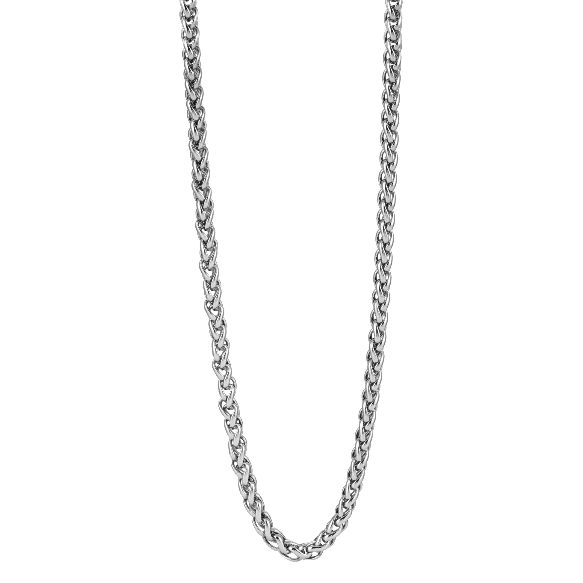 Style ALDGATE: Bold Elegance - Chunky Mid-Width Byzantine Chain Necklace in Silver.