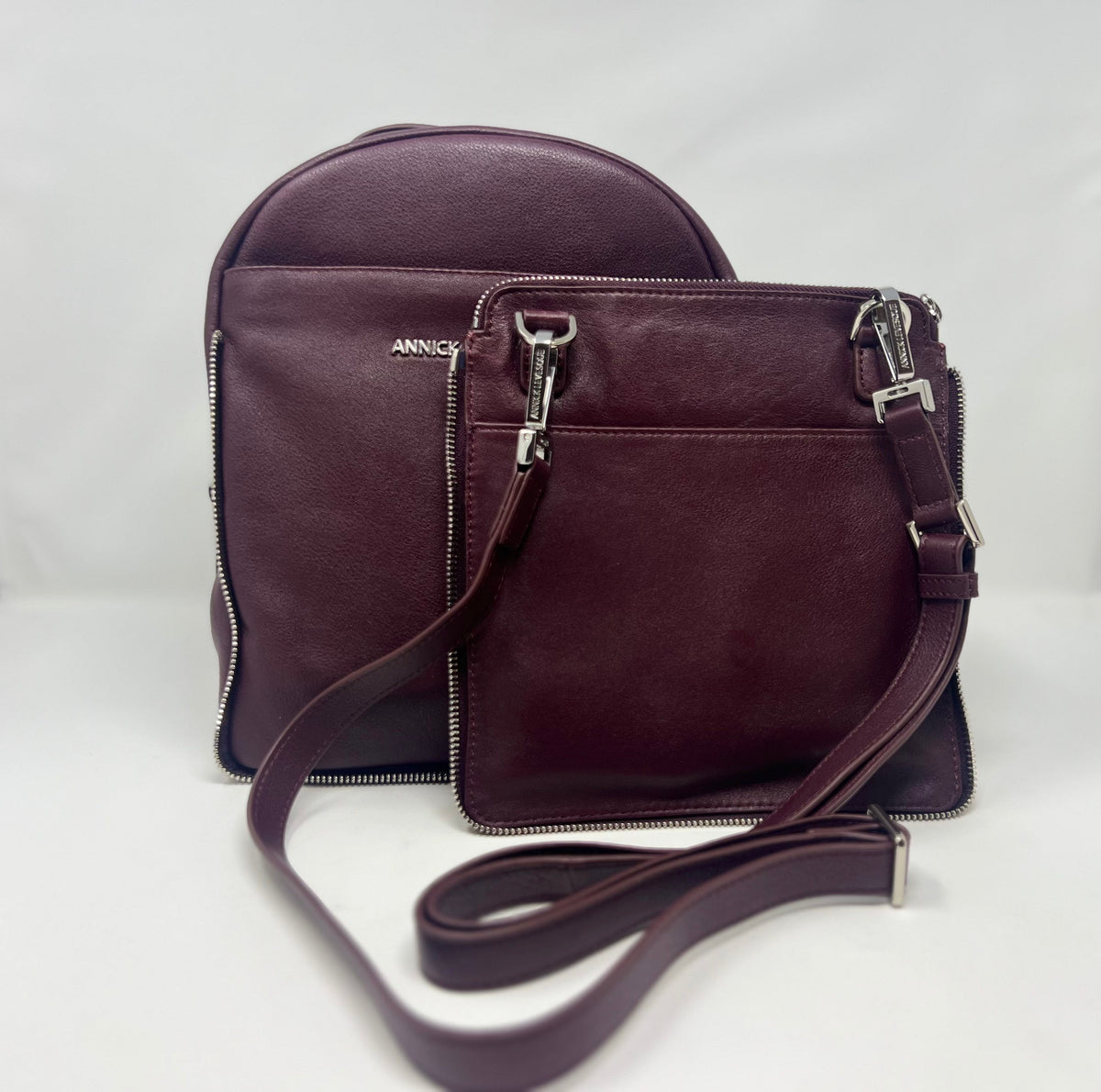 Purple Leather Backpack, Alice