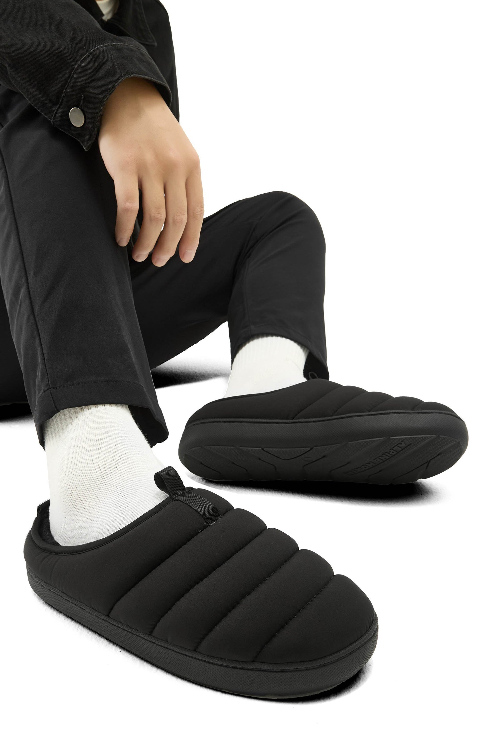 SEATON | INSULATED PUFFER SLIPPERS, BLACK