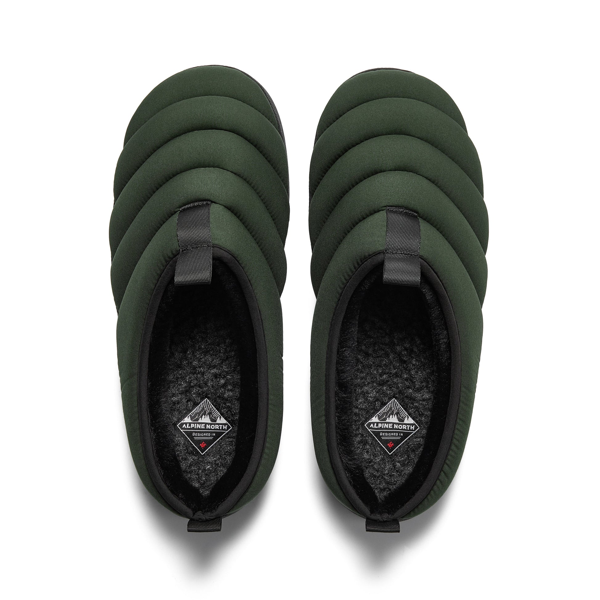 SEATON | INSULATED PUFFER SLIPPERS, DARK GREEN