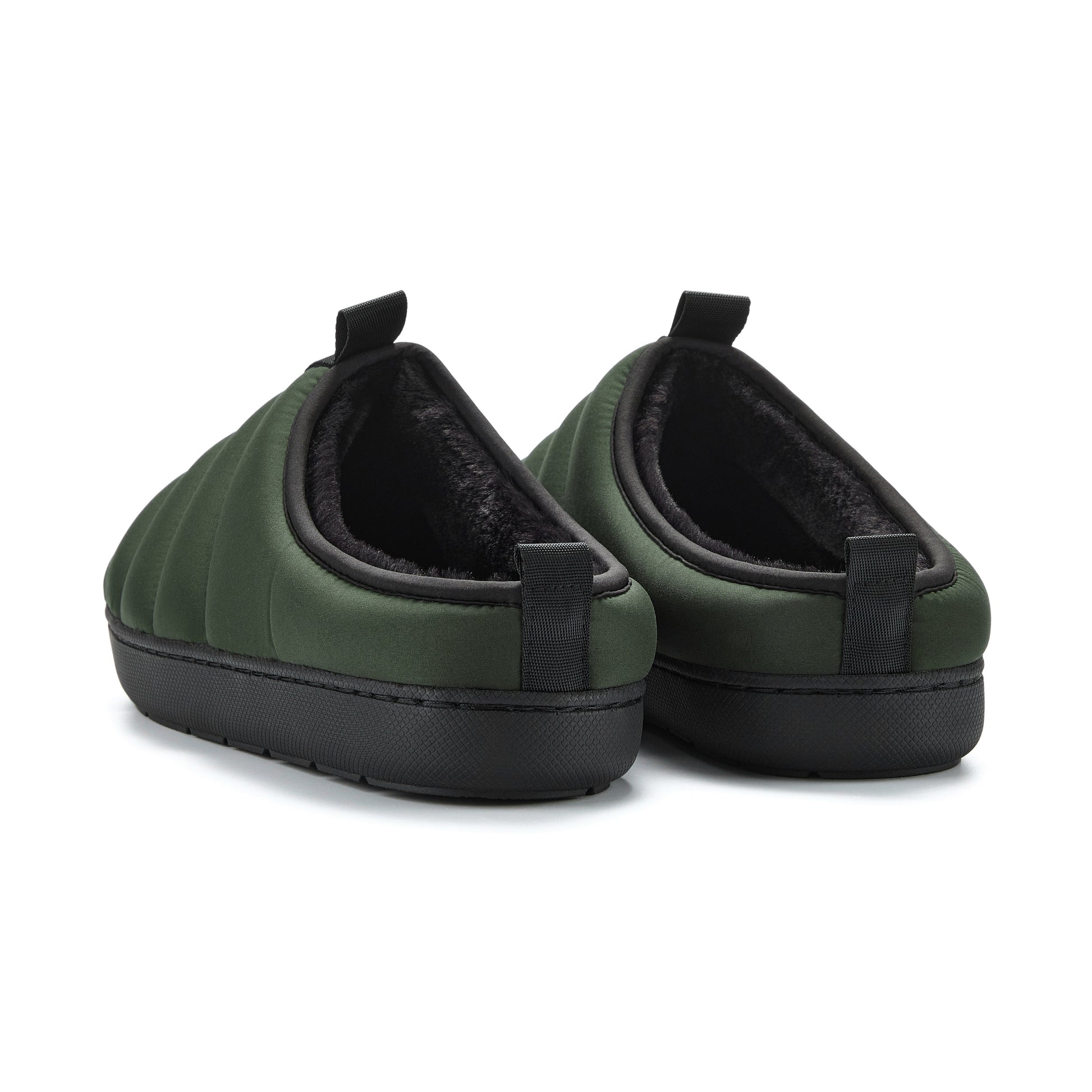 SEATON | INSULATED PUFFER SLIPPERS, DARK GREEN