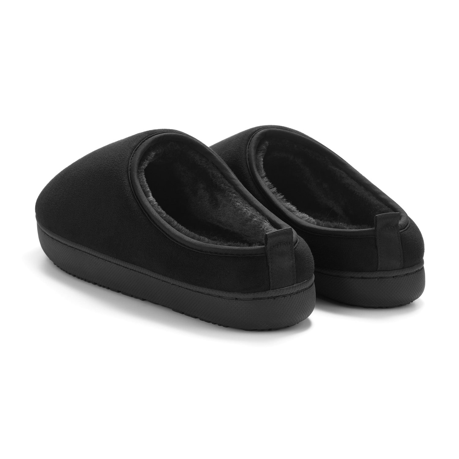 CANMORE | INSULATED FAUX SUEDE SLIPPERS, BLACK