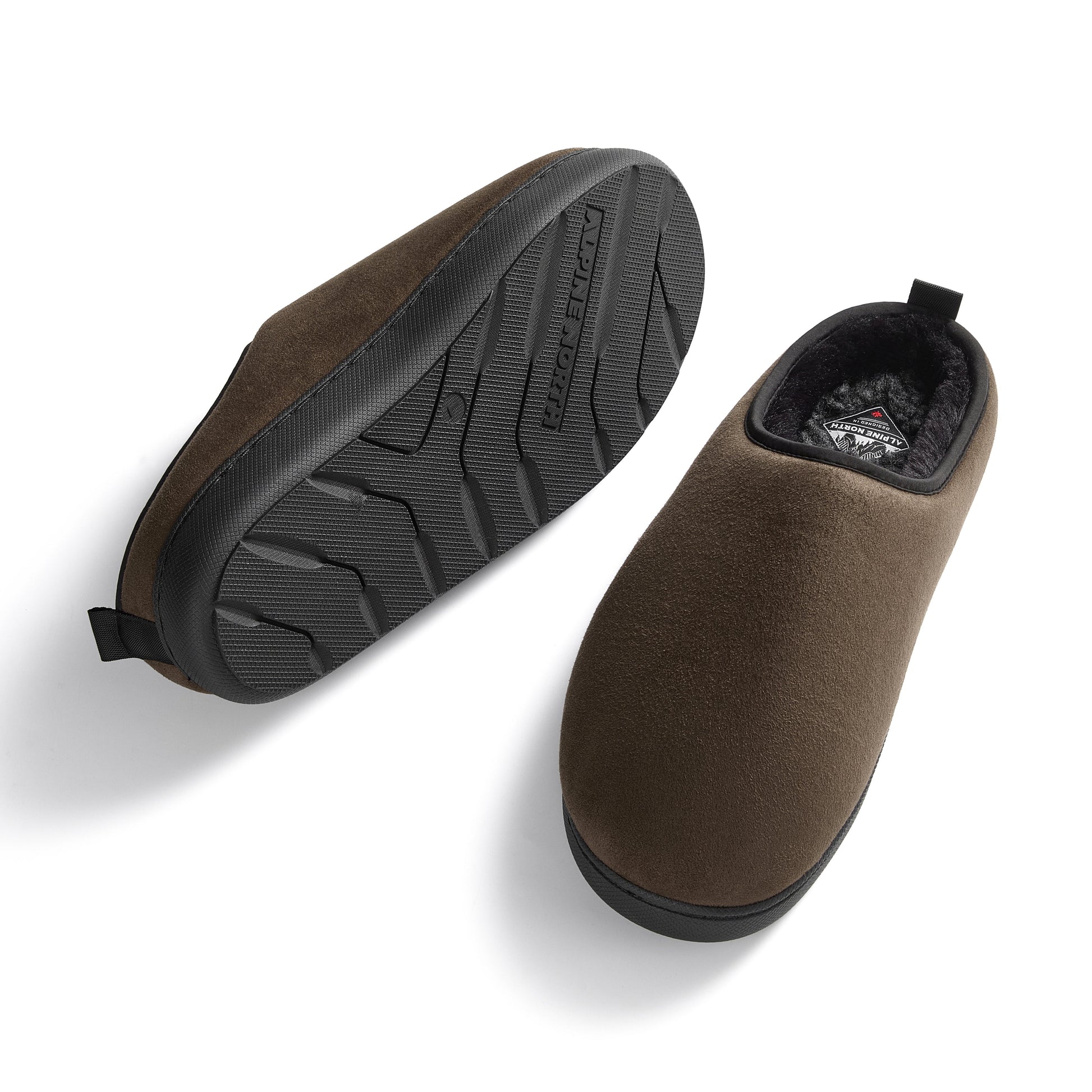 CANMORE | INSULATED FAUX SUEDE SLIPPERS, COFFEE