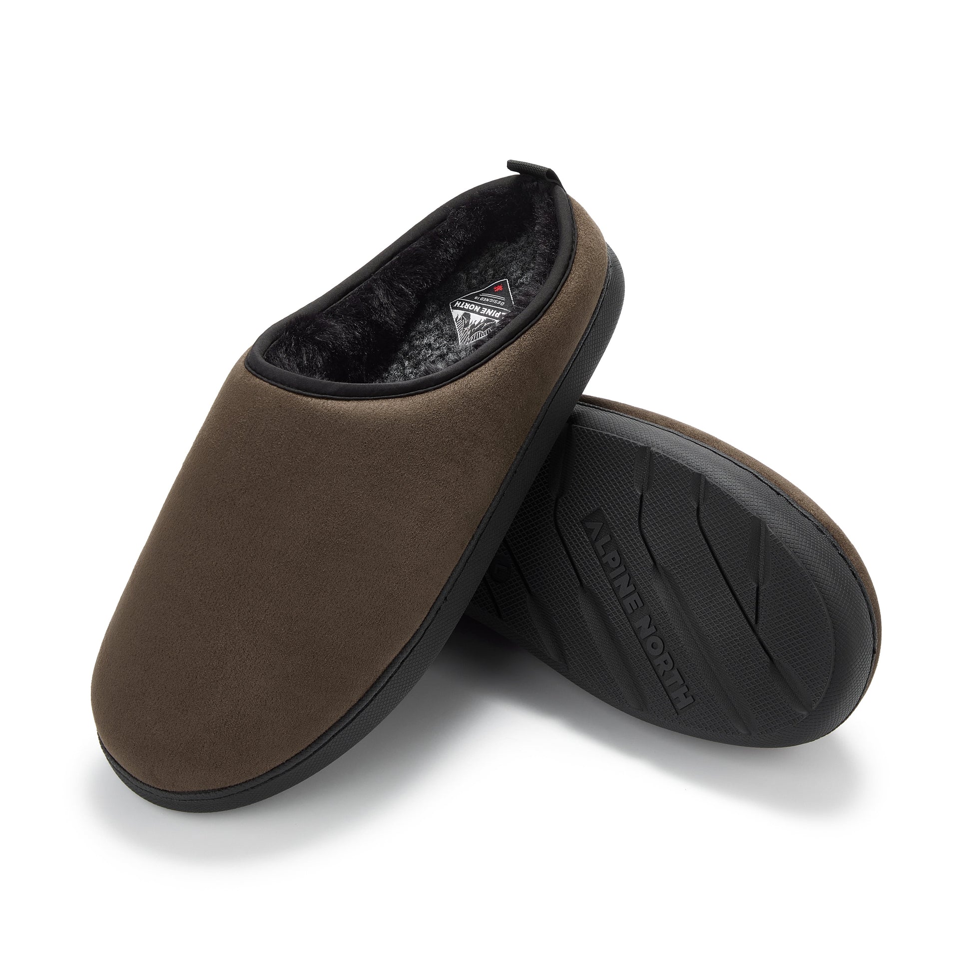 CANMORE | INSULATED FAUX SUEDE SLIPPERS, COFFEE