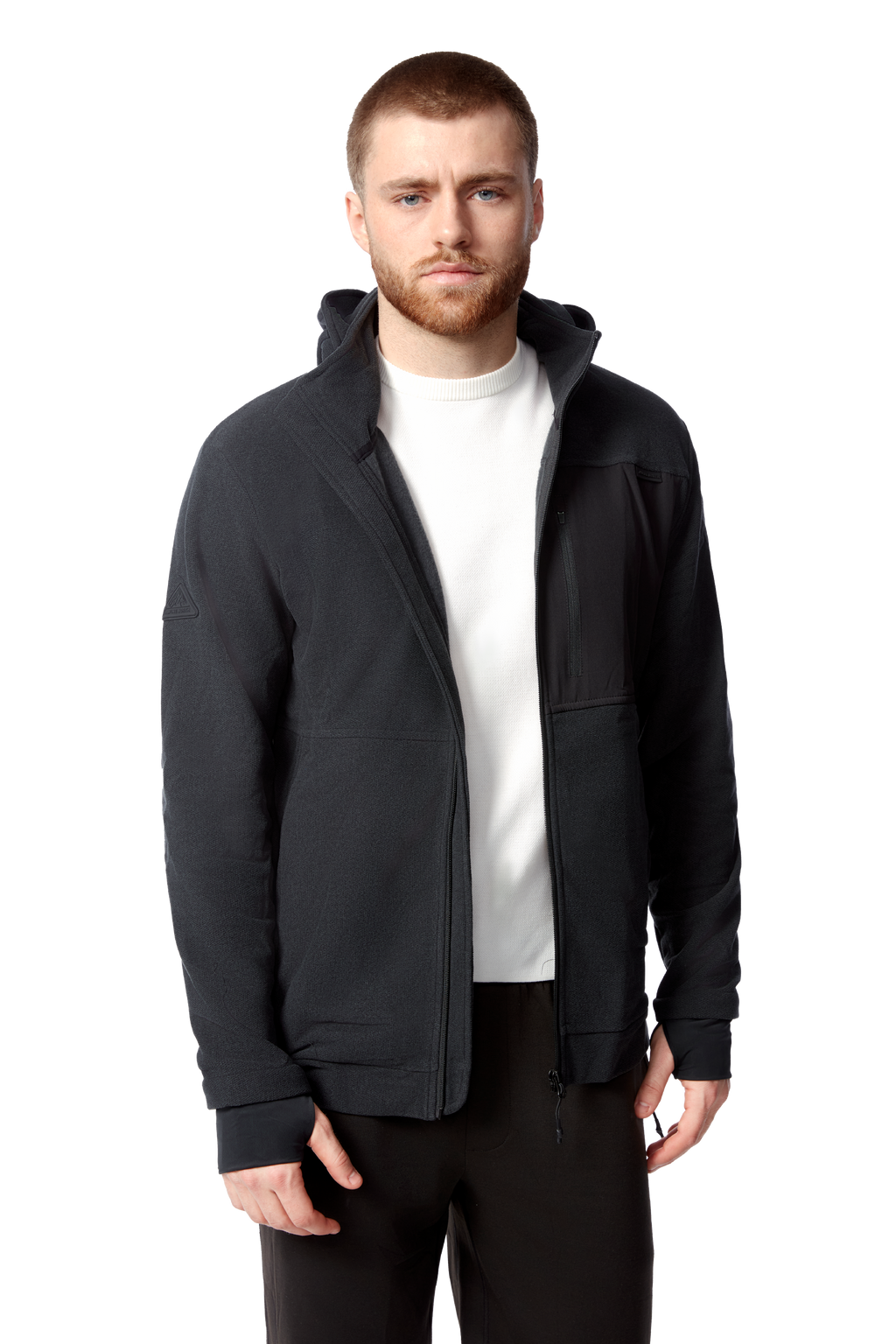 EXPLORER II | MEN'S FLEECE FULL ZIP SWEATER, BLACK HEATHER