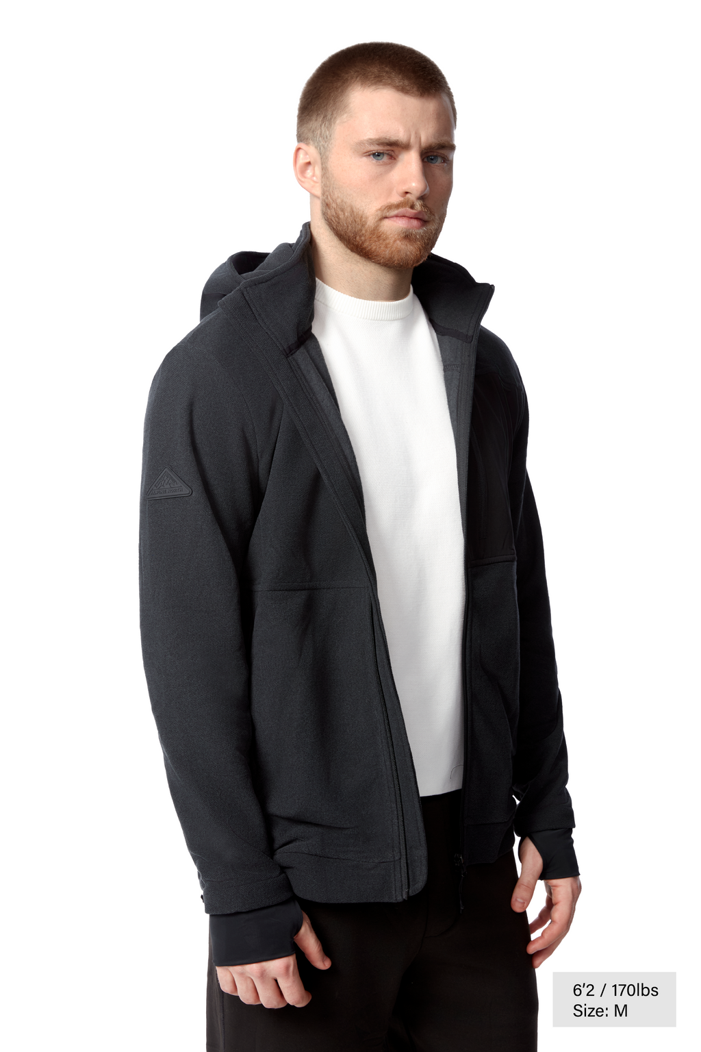 EXPLORER II | MEN'S FLEECE FULL ZIP SWEATER, BLACK HEATHER