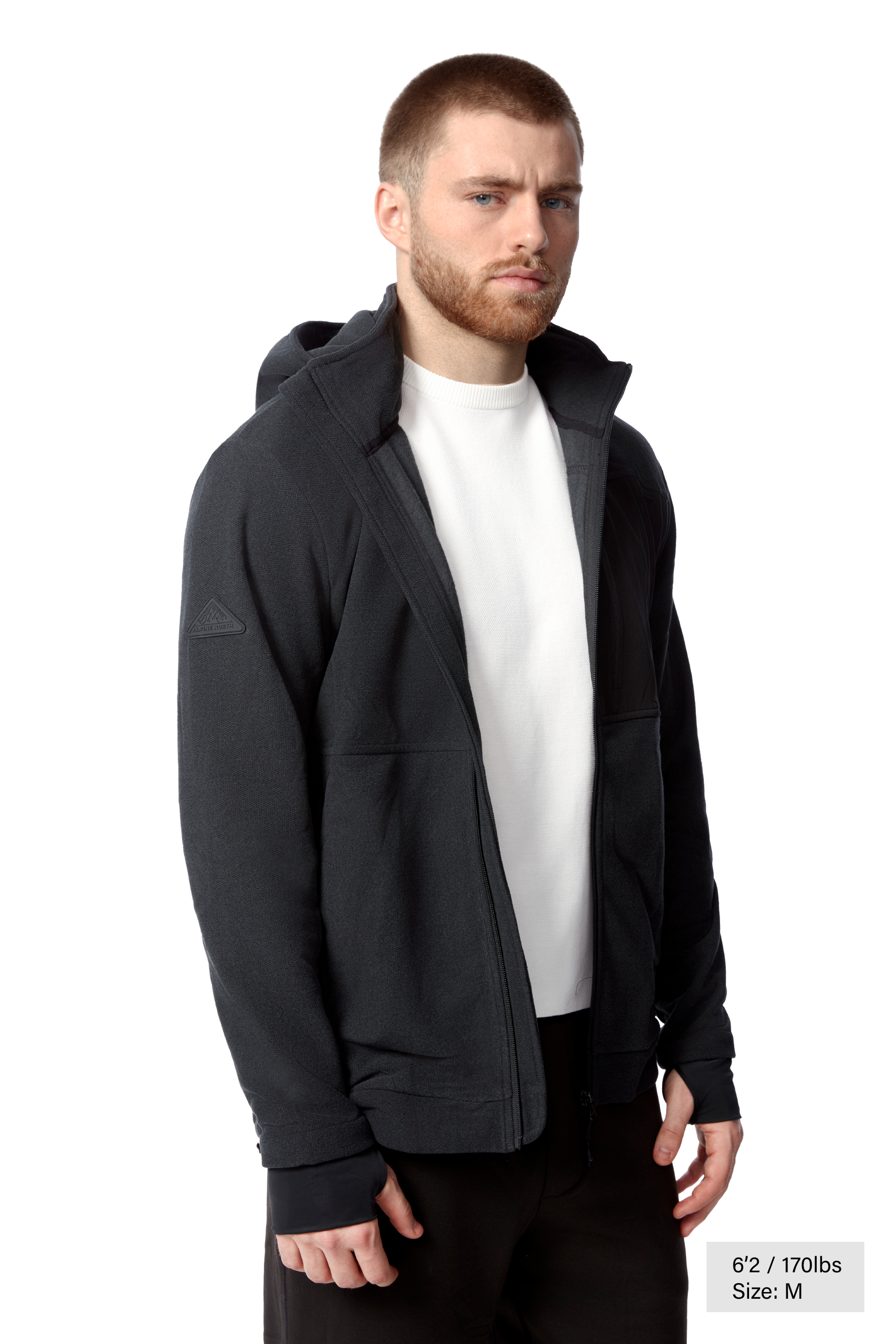 EXPLORER II | MEN'S FLEECE FULL ZIP SWEATER, BLACK HEATHER