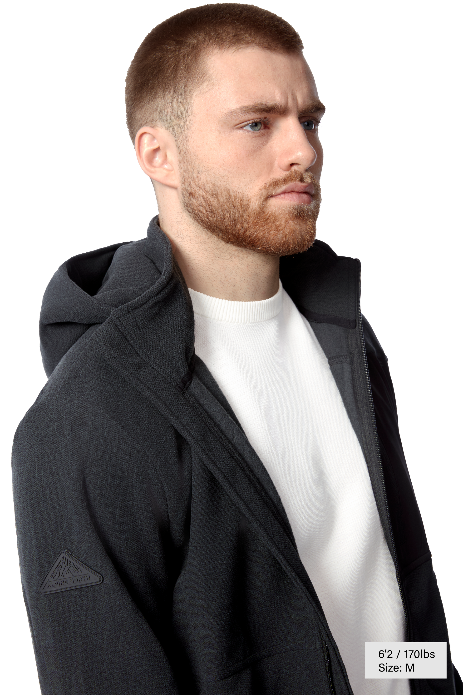 EXPLORER II | MEN'S FLEECE FULL ZIP SWEATER, BLACK HEATHER