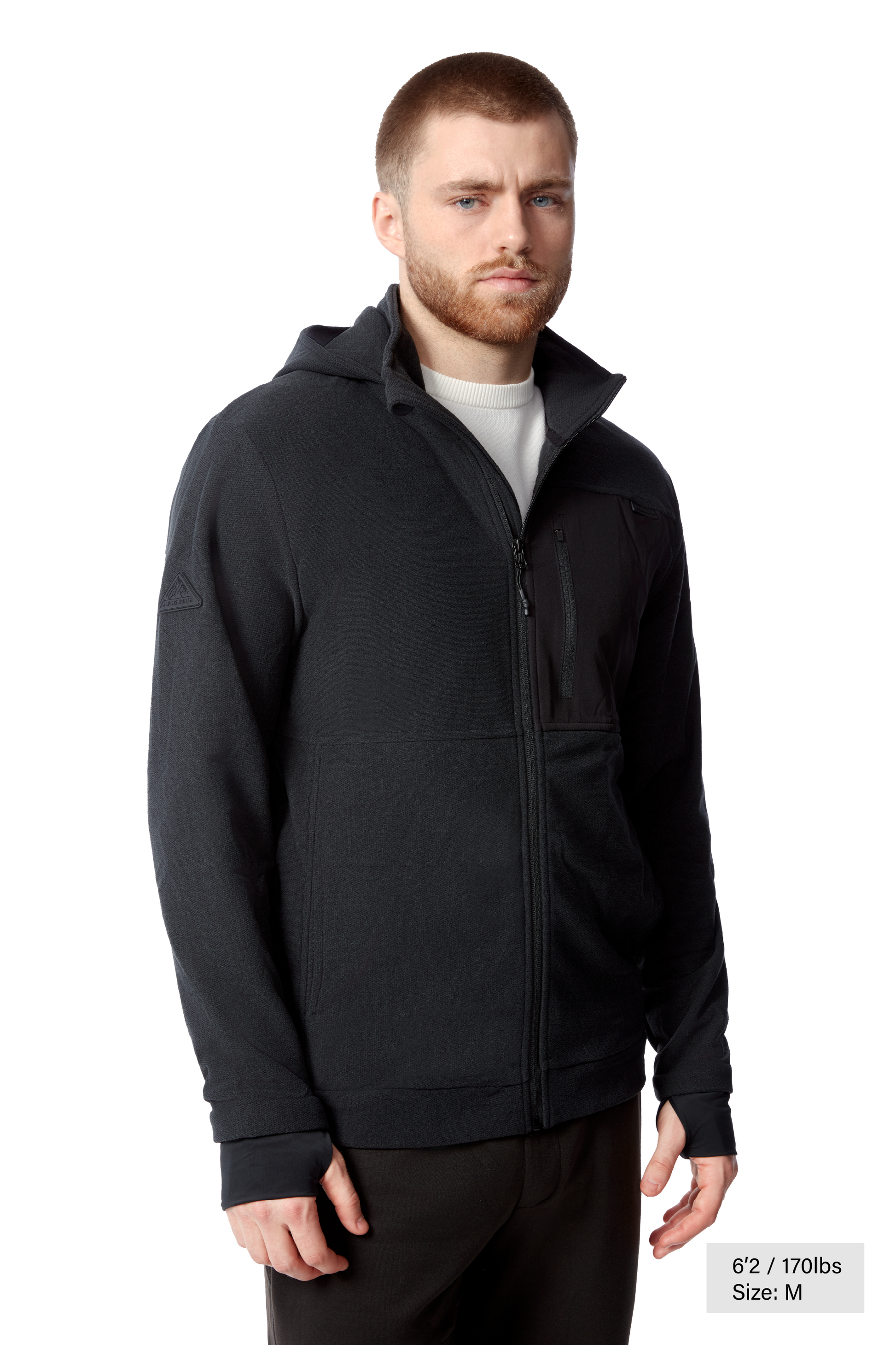 EXPLORER II | MEN'S FLEECE FULL ZIP SWEATER, BLACK HEATHER