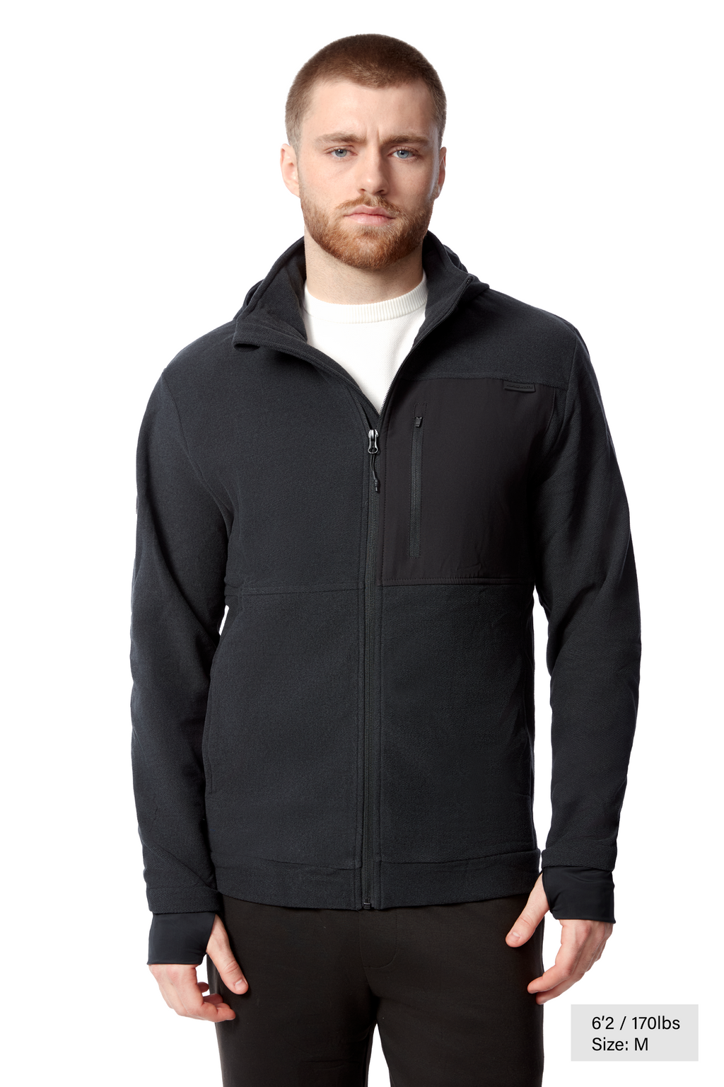 EXPLORER II | MEN'S FLEECE FULL ZIP SWEATER, BLACK HEATHER