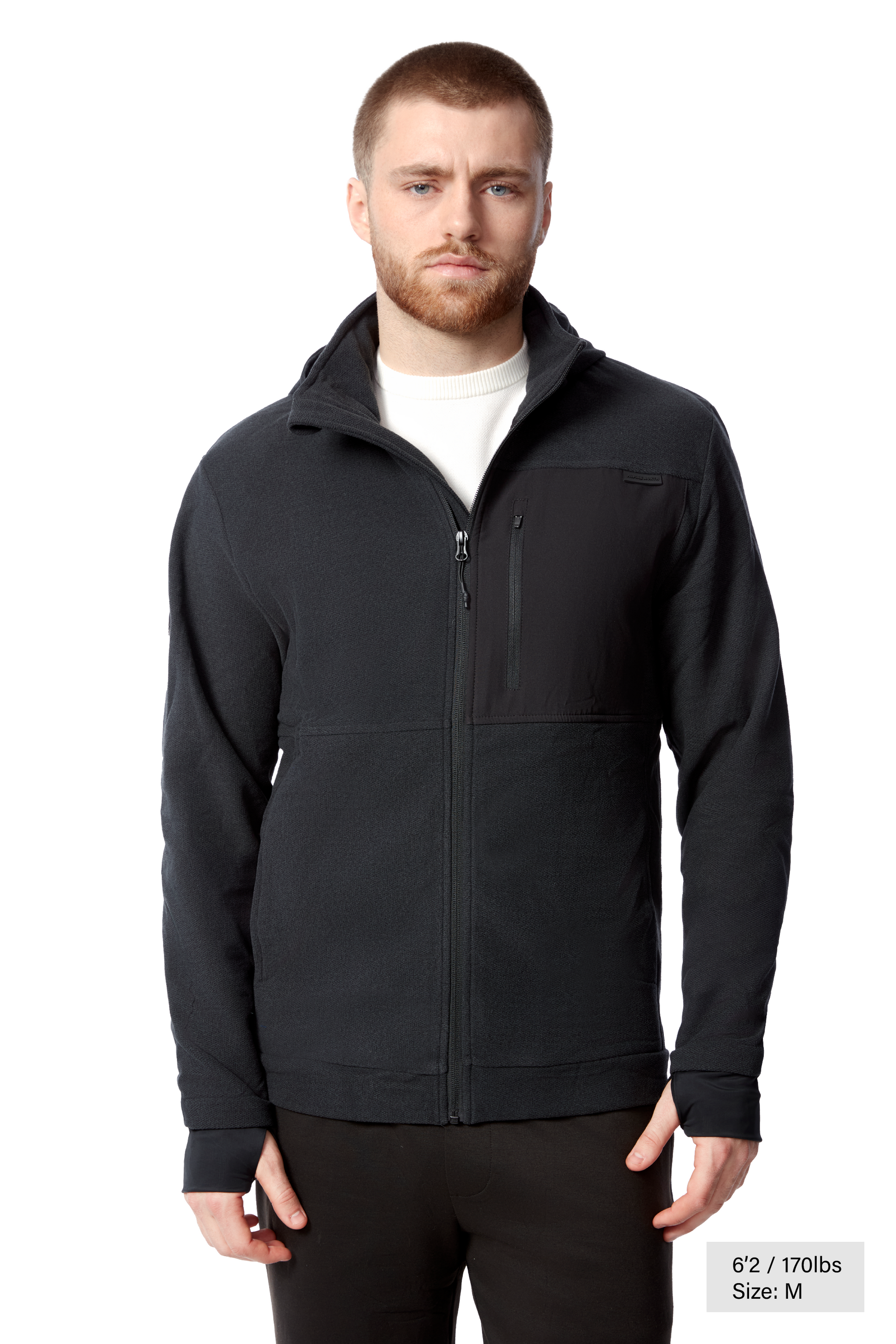 EXPLORER II | MEN'S FLEECE FULL ZIP SWEATER, BLACK HEATHER
