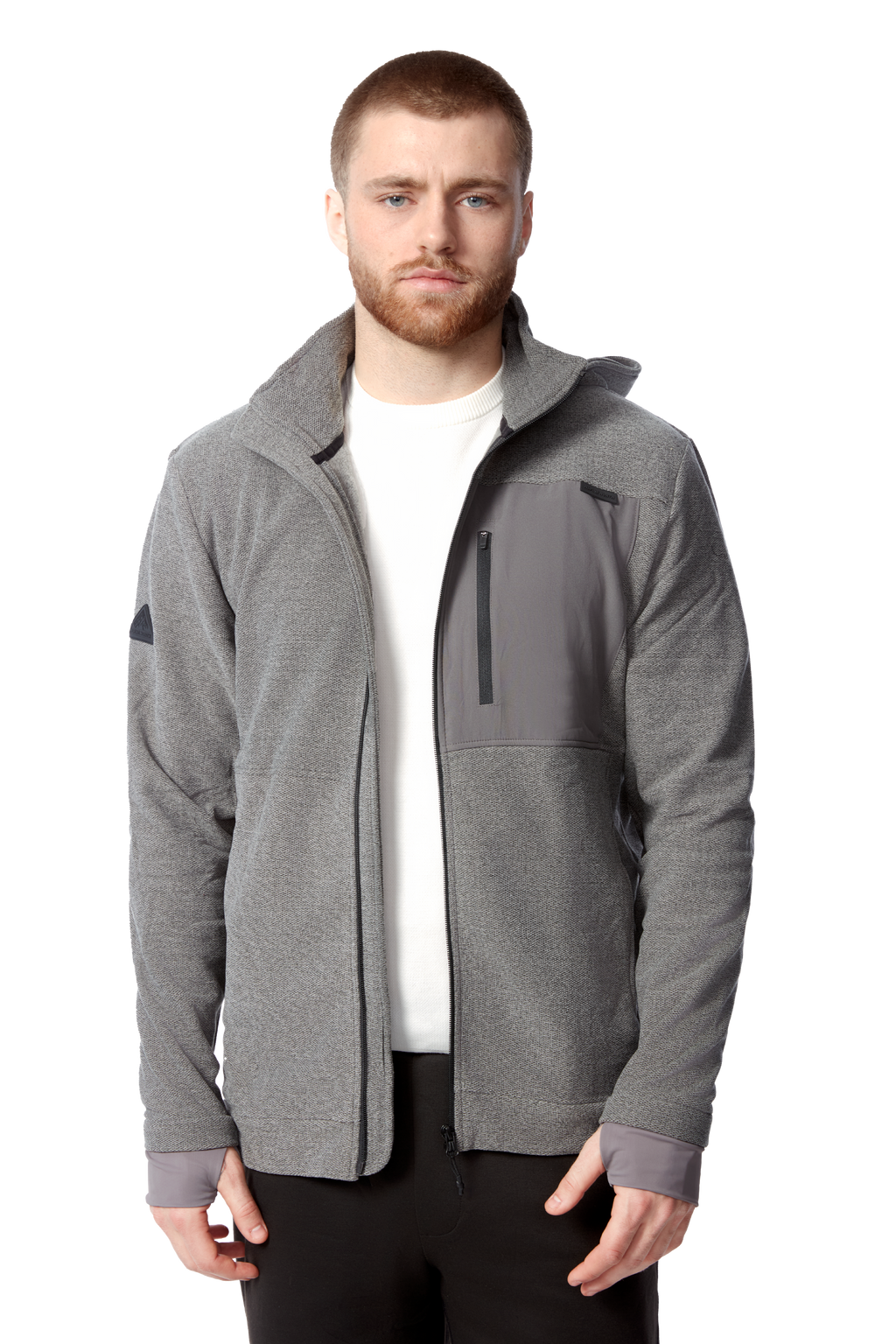 EXPLORER II | MEN'S FLEECE FULL ZIP SWEATER, GREY HEATHER