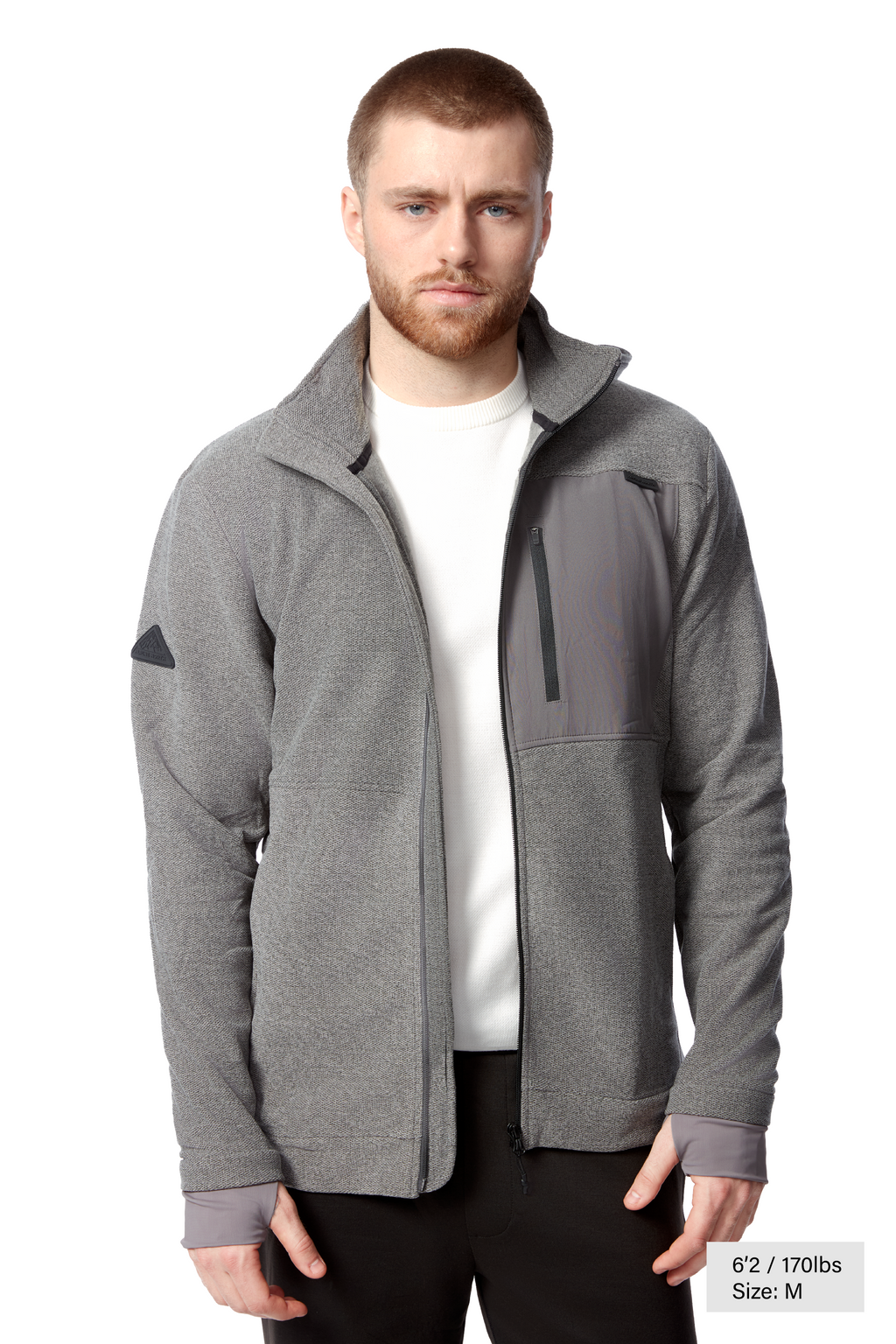 EXPLORER II | MEN'S FLEECE FULL ZIP SWEATER, GREY HEATHER