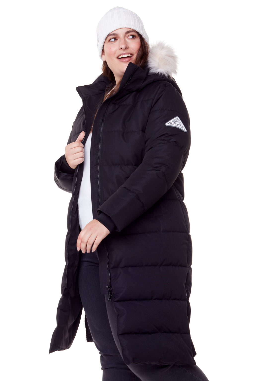 KLUANE PLUS | PARKA ULTRA LONGUE EN DUVET VÉGAN (RECYCLÉE) POUR FEMME, NOIR (TAILLE GRANDE)