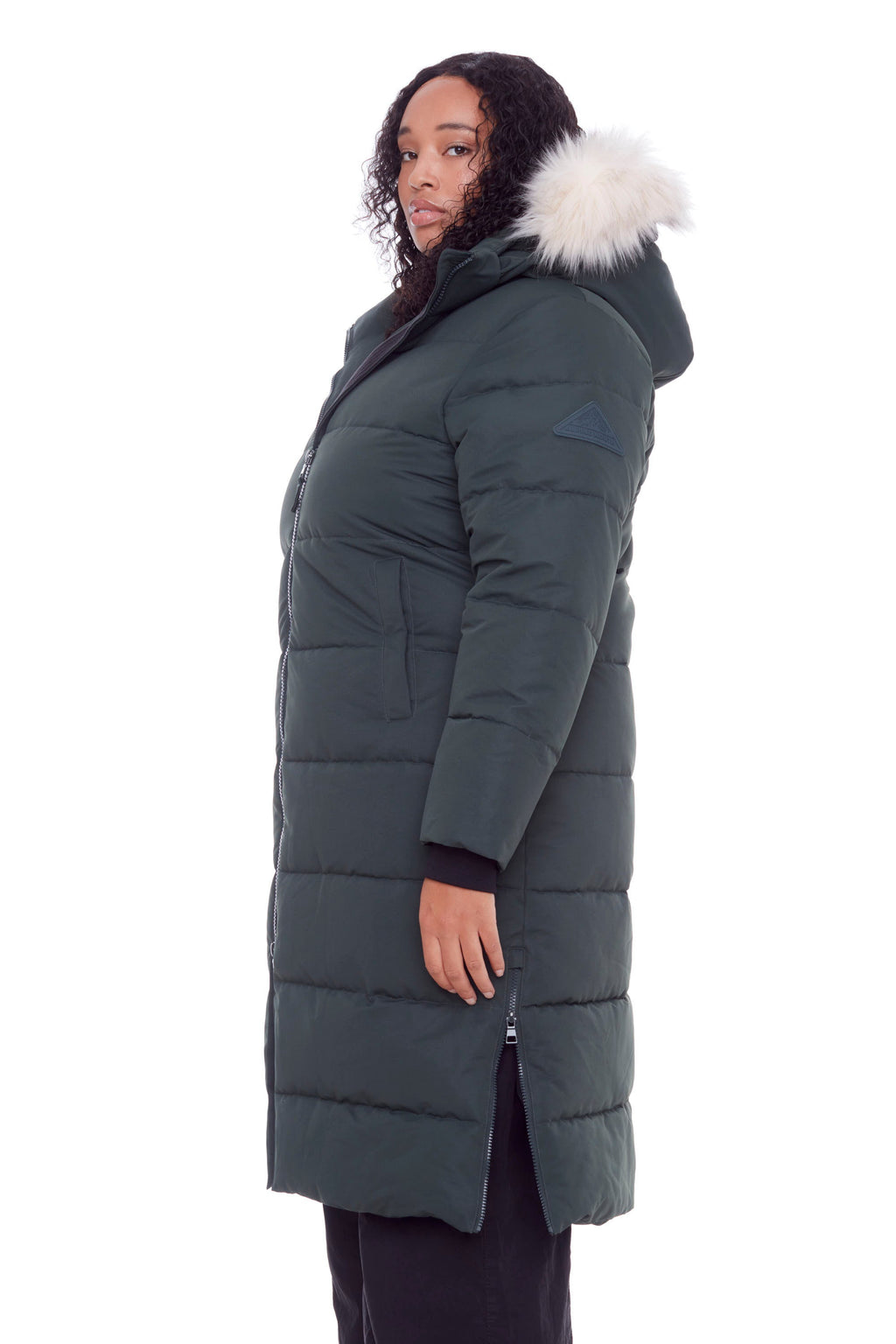 KLUANE PLUS | PARKA ULTRA LONGUE EN DUVET VÉGAN (RECYCLÉE) POUR FEMME, VERT FORÊT (TAILLE GRANDE)