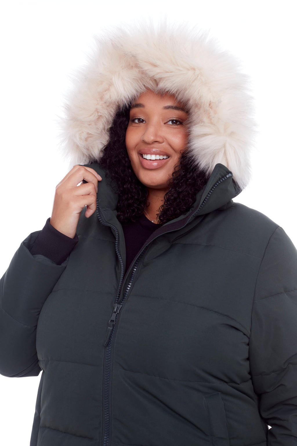 KLUANE PLUS | PARKA ULTRA LONGUE EN DUVET VÉGAN (RECYCLÉE) POUR FEMME, VERT FORÊT (TAILLE GRANDE)