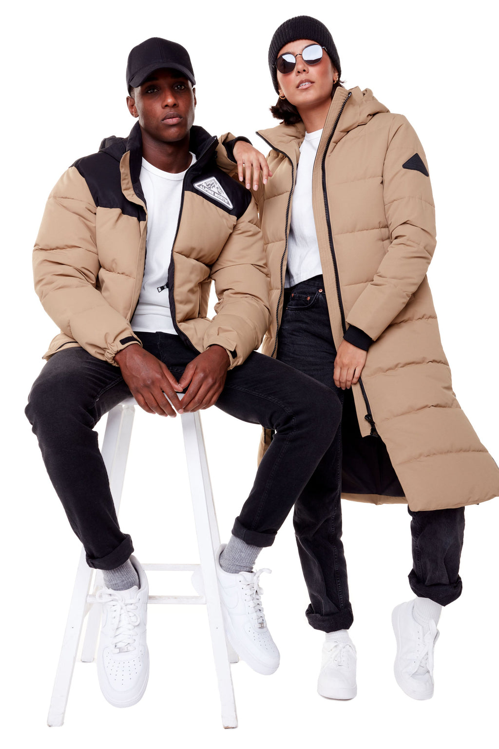KLUANE | PARKA ULTRA LONGUE EN DUVET VÉGAN POUR FEMME (RECYCLÉE), CAMEL