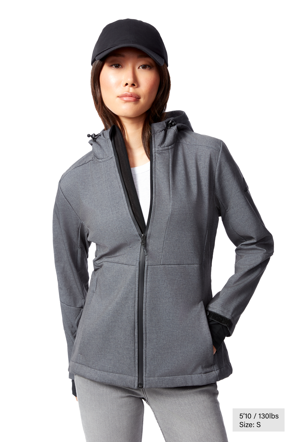 MACKENZIE | COUPE-VENT SOFTSHELL DOUBLÉ EN POLAIRE POUR FEMME, GRIS FONCÉ